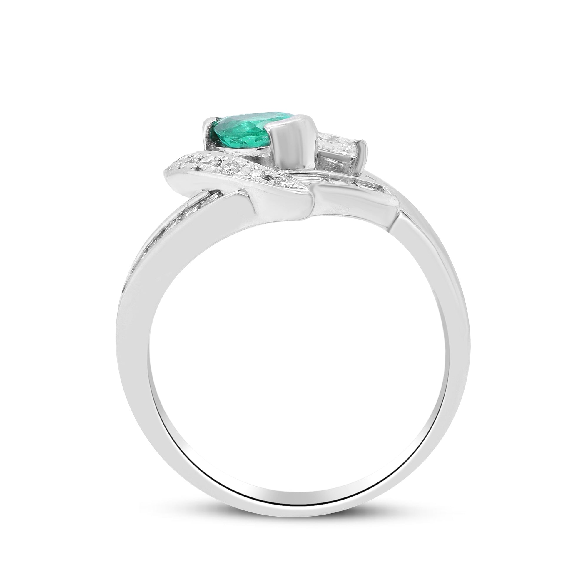Whispers of the Heart – Platinum Emerald & Diamond Ring