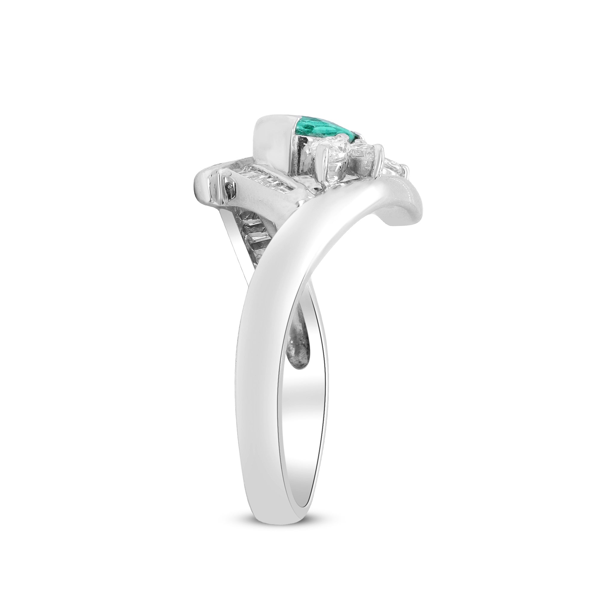 Whispers of the Heart – Platinum Emerald & Diamond Ring