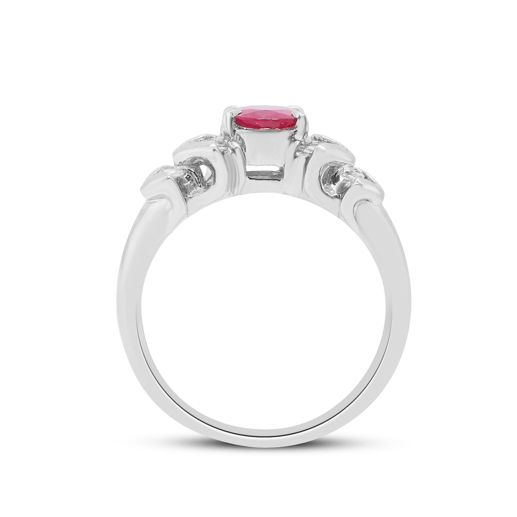 Fire of the Heart – Platinum Ruby & Diamond Ring