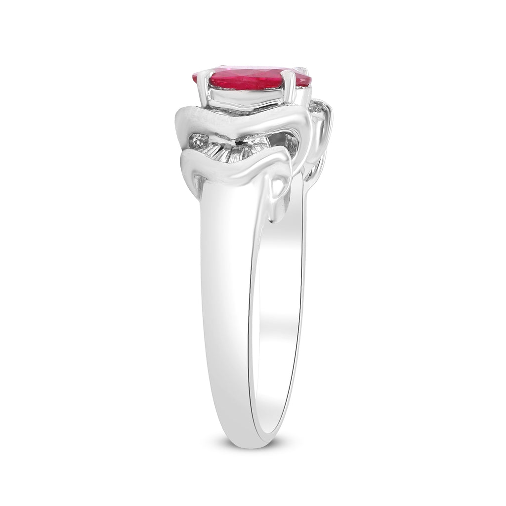 Fire of the Heart – Platinum Ruby & Diamond Ring