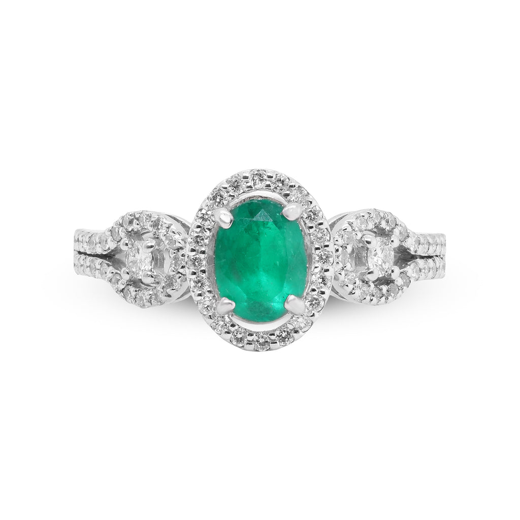 Enchanted Promise – Platinum Emerald & Diamond Ring