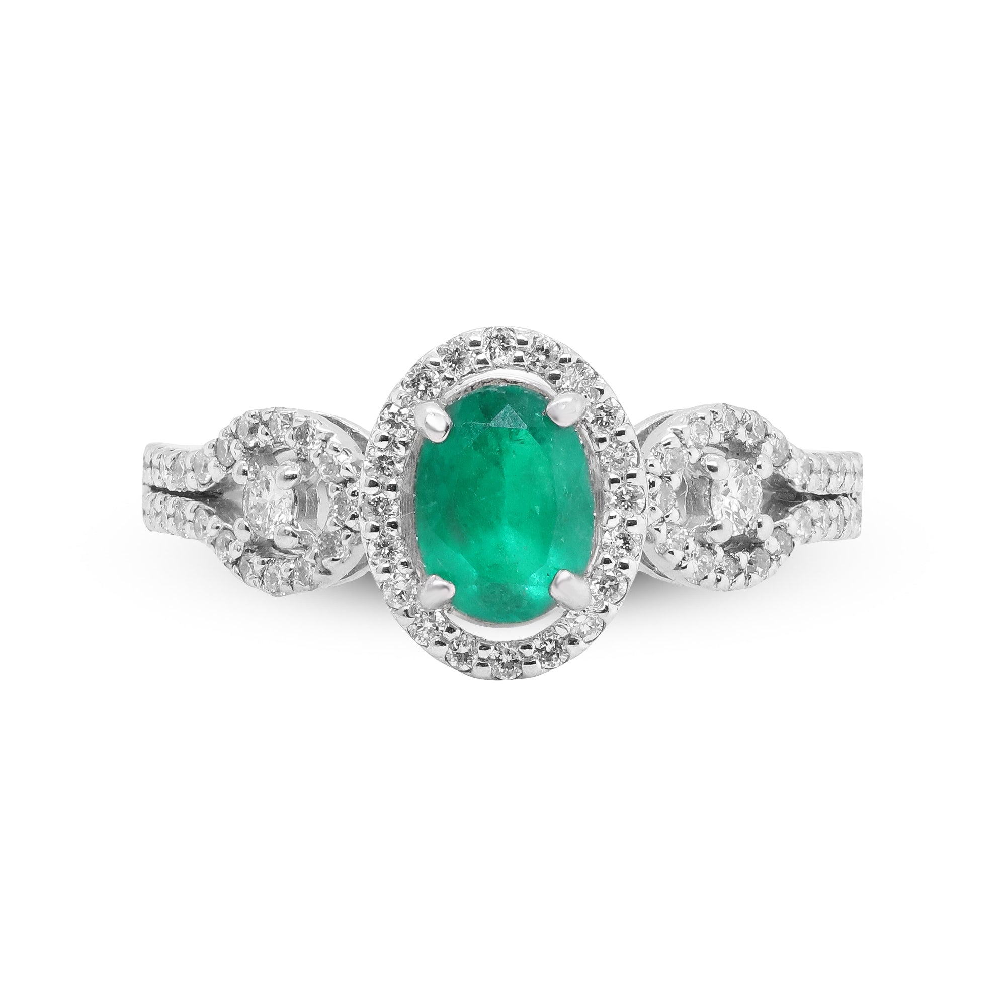 Enchanted Promise – Platinum Emerald & Diamond Ring