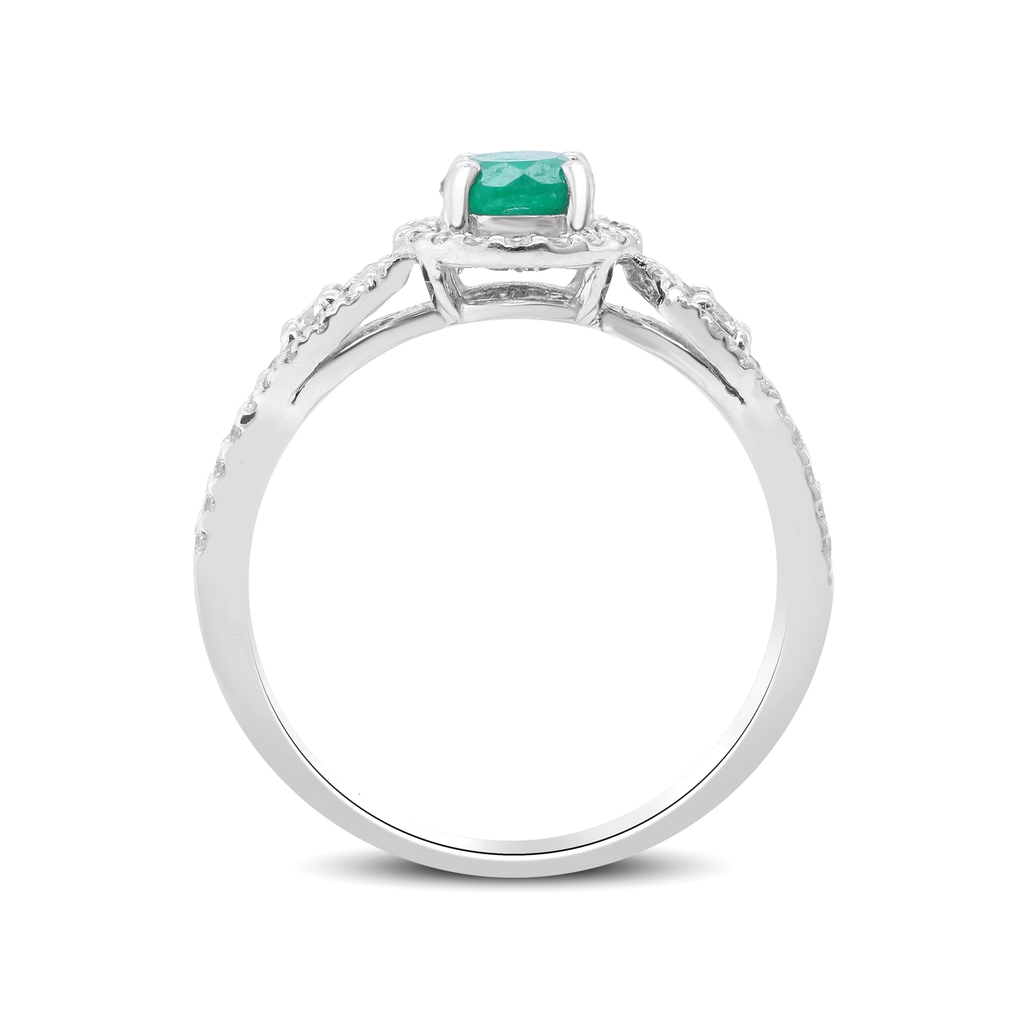 Enchanted Promise – Platinum Emerald & Diamond Ring