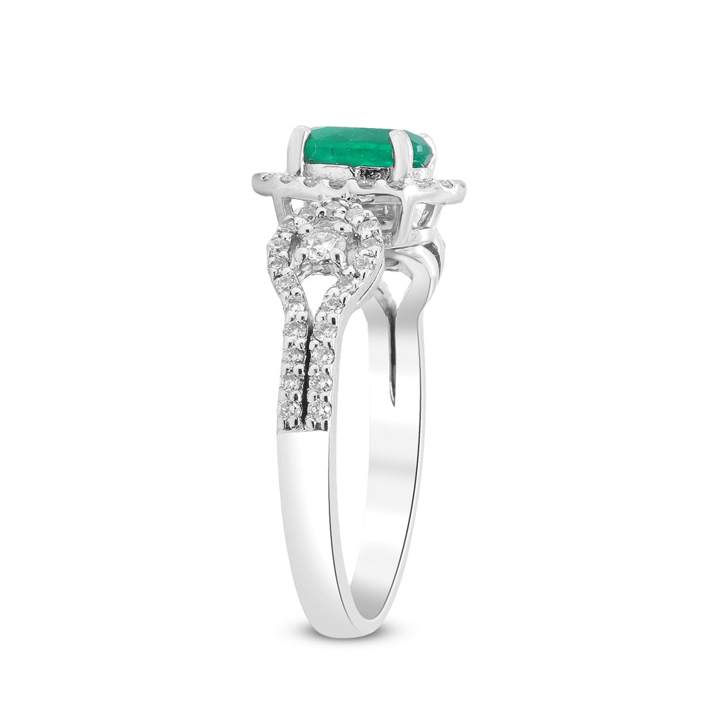 Enchanted Promise – Platinum Emerald & Diamond Ring