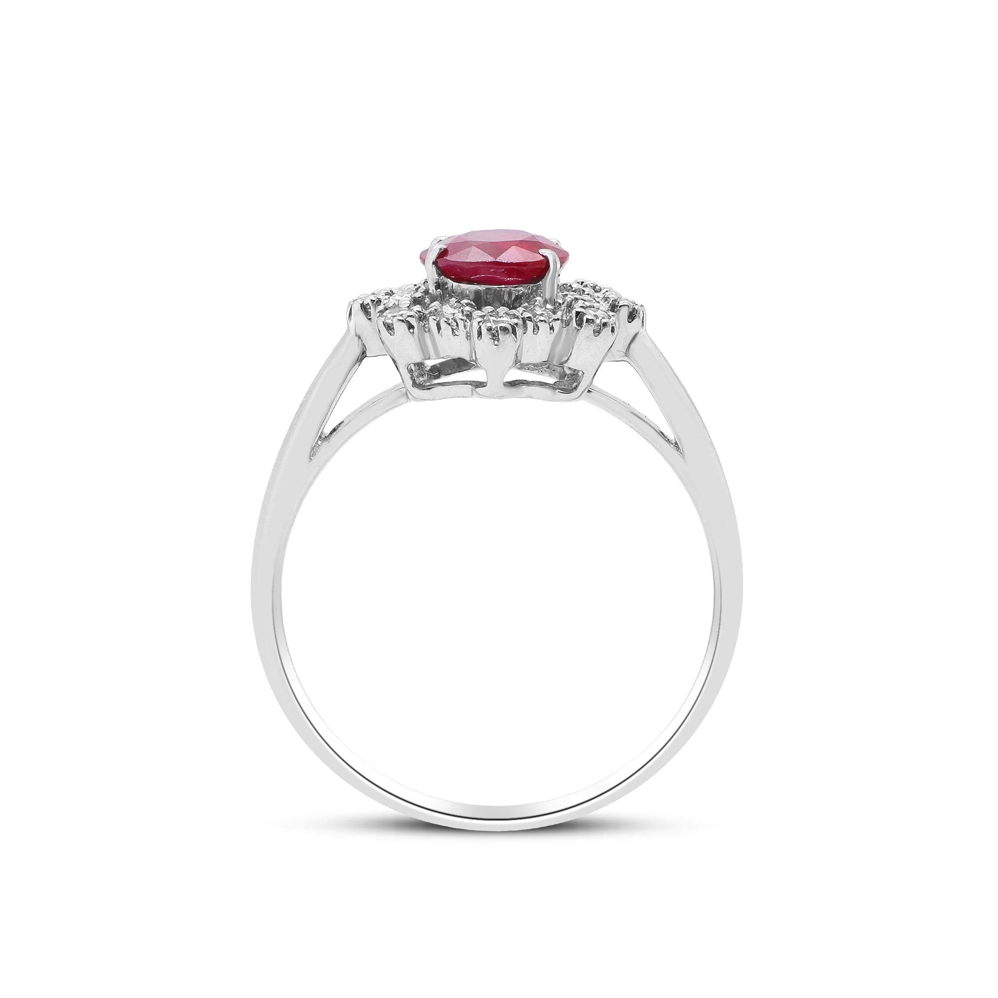 Crowned in Passion – Platinum Ruby & Diamond Ring