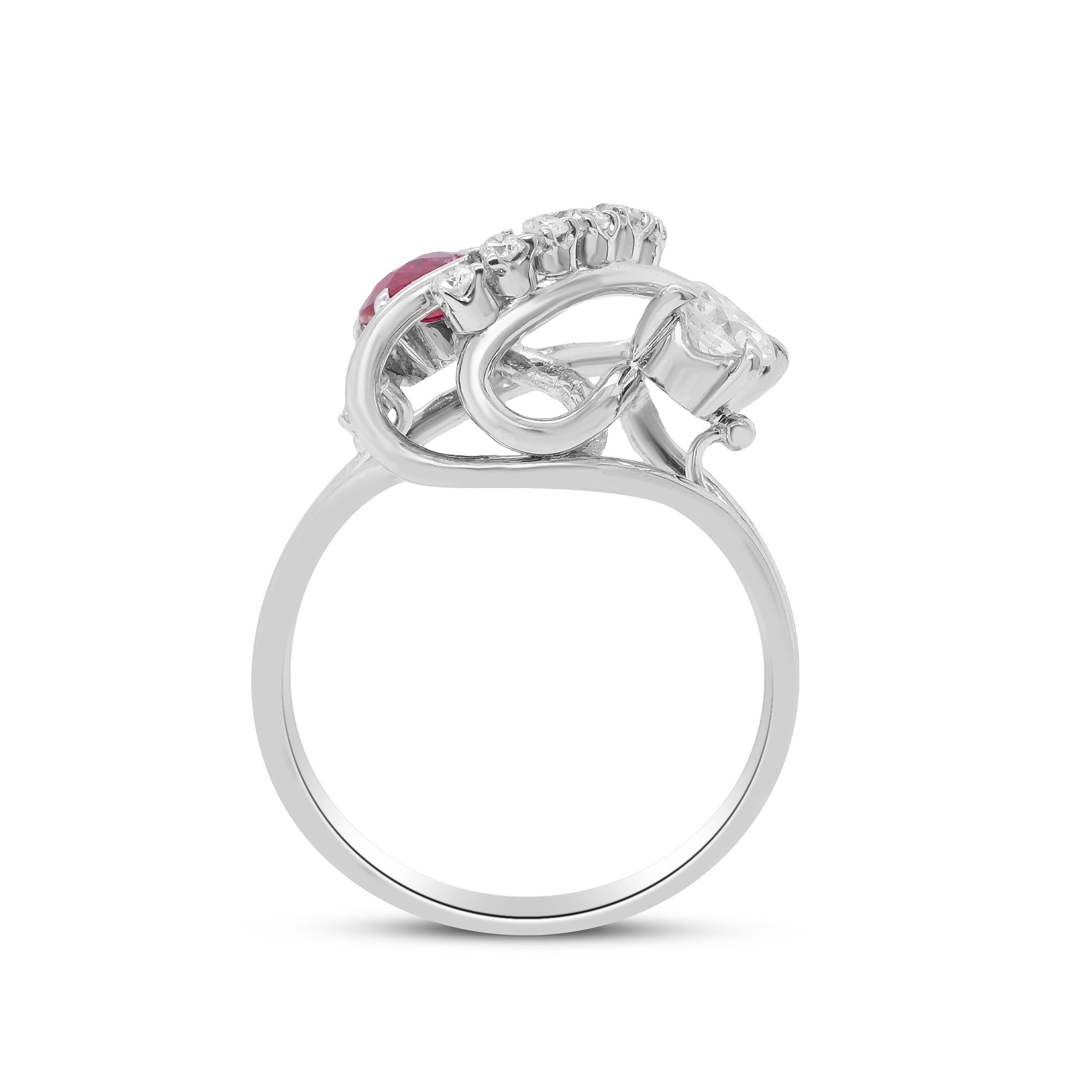A Flame Set in Stone – Platinum Ruby & Diamond Ring