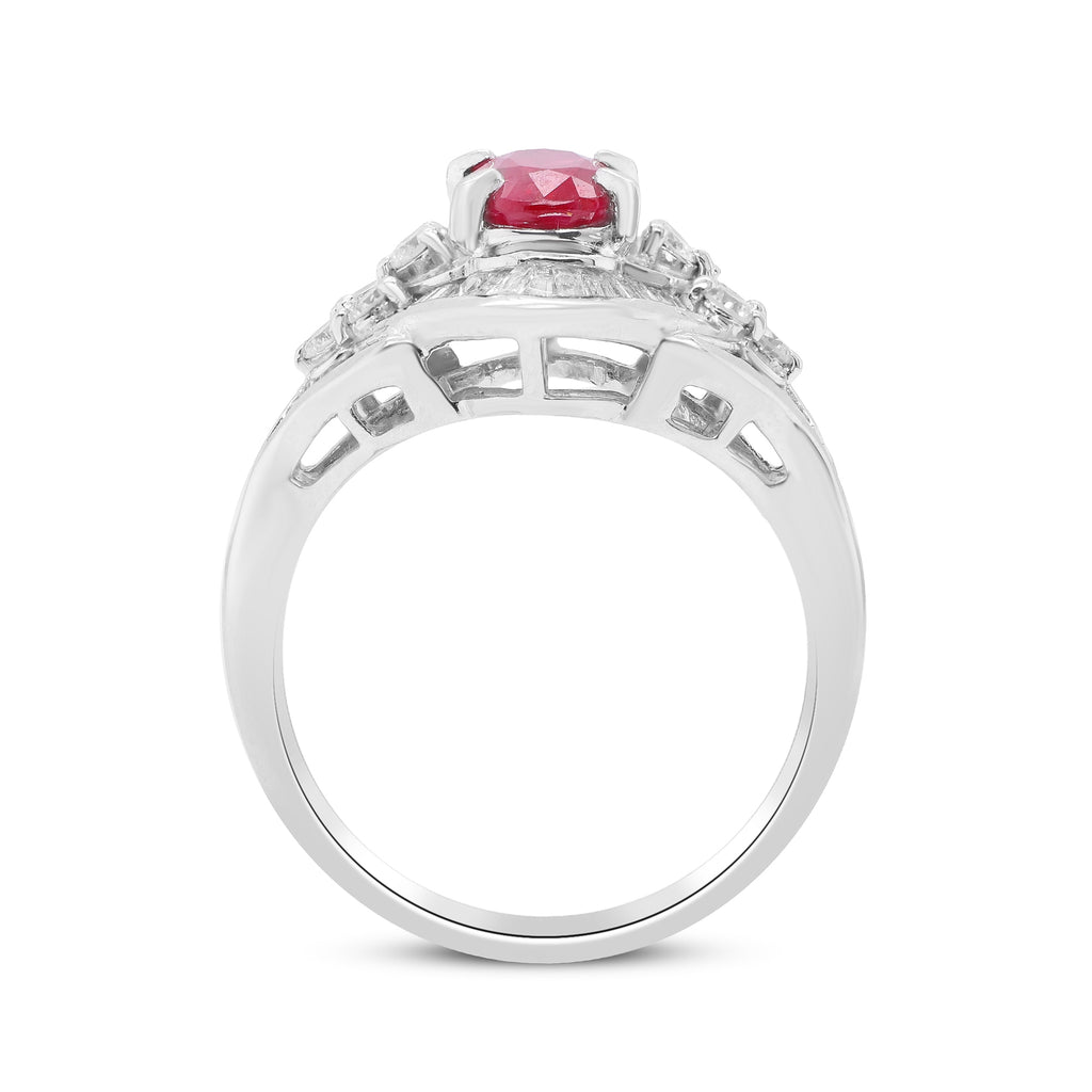 A Flame That Never Fades – Platinum Ruby & Diamond Ring