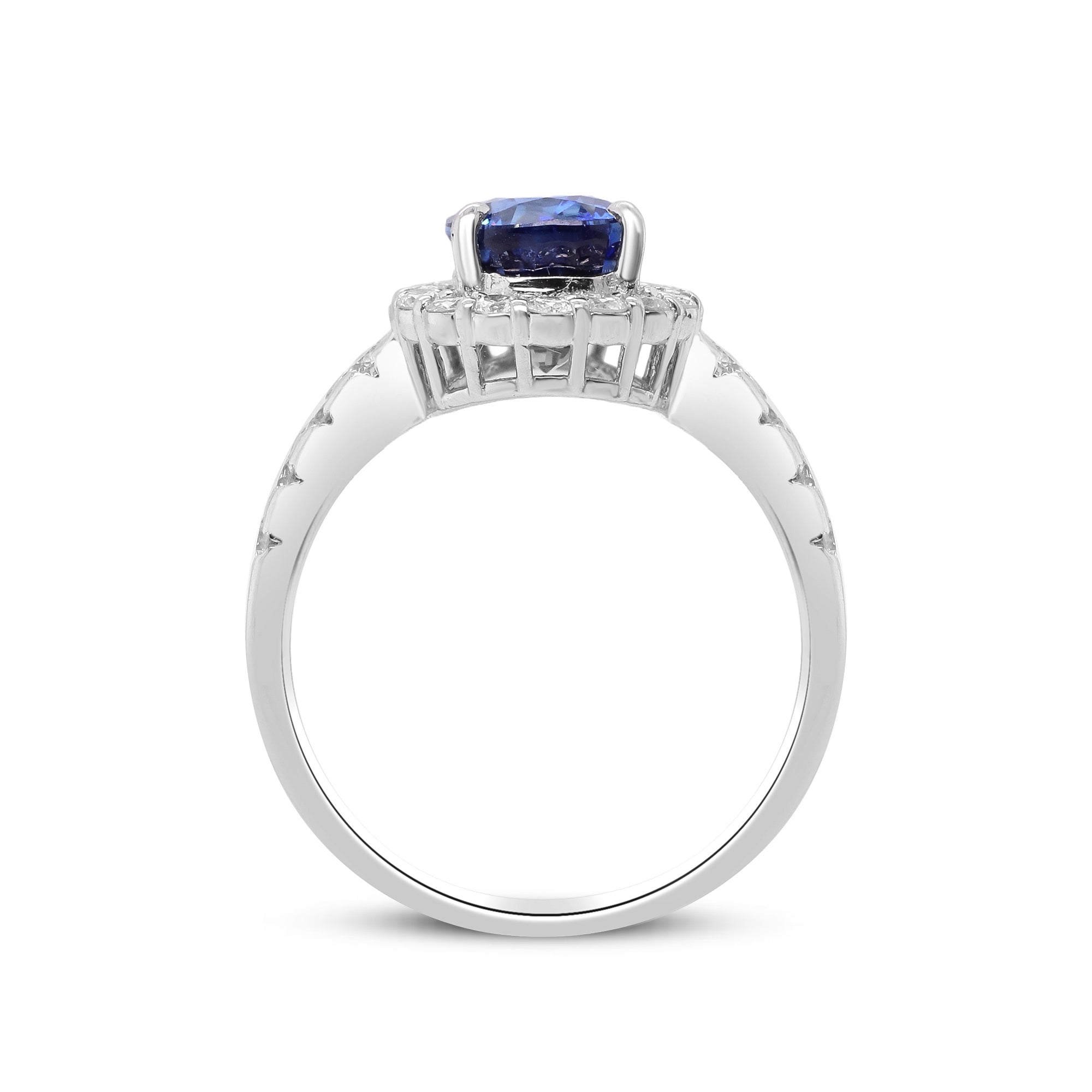 A Teardrop of Midnight Dreams – Platinum Blue Sapphire & Diamond Ring