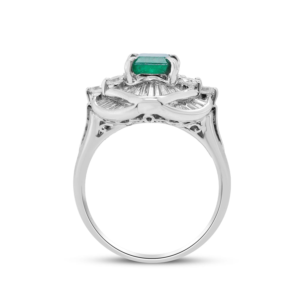 A Love Rooted in Grace – Platinum Emerald & Diamond Ring