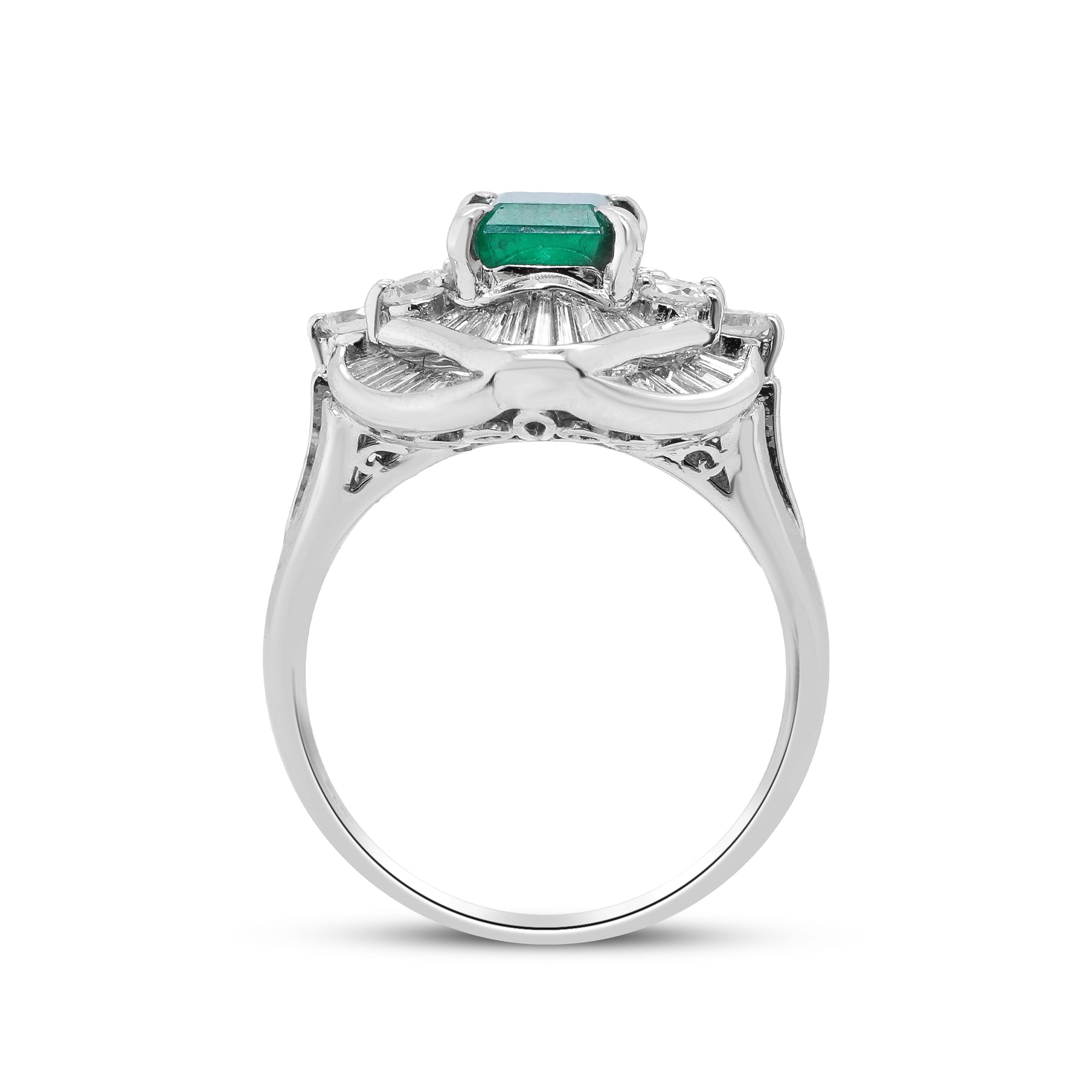 A Love Rooted in Grace – Platinum Emerald & Diamond Ring