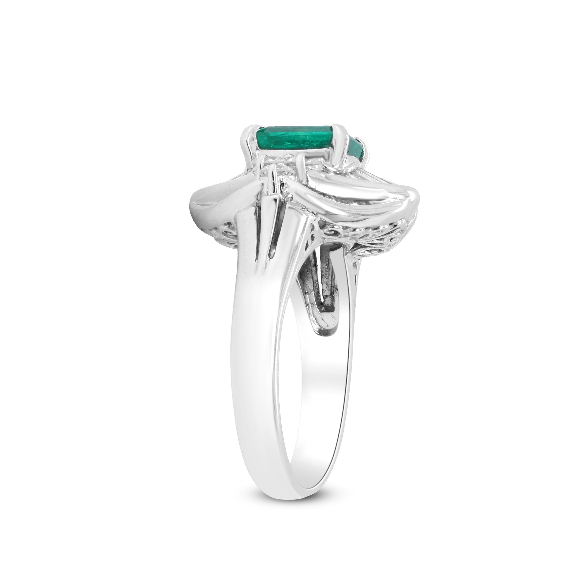 A Love Rooted in Grace – Platinum Emerald & Diamond Ring