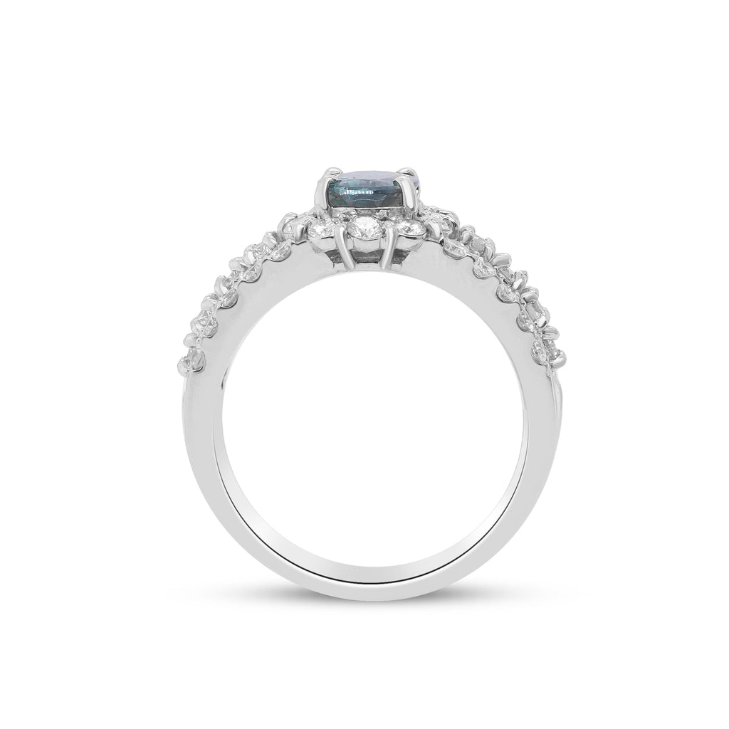 Love That Transforms with the Light – Platinum Alexandrite & Diamond Ring