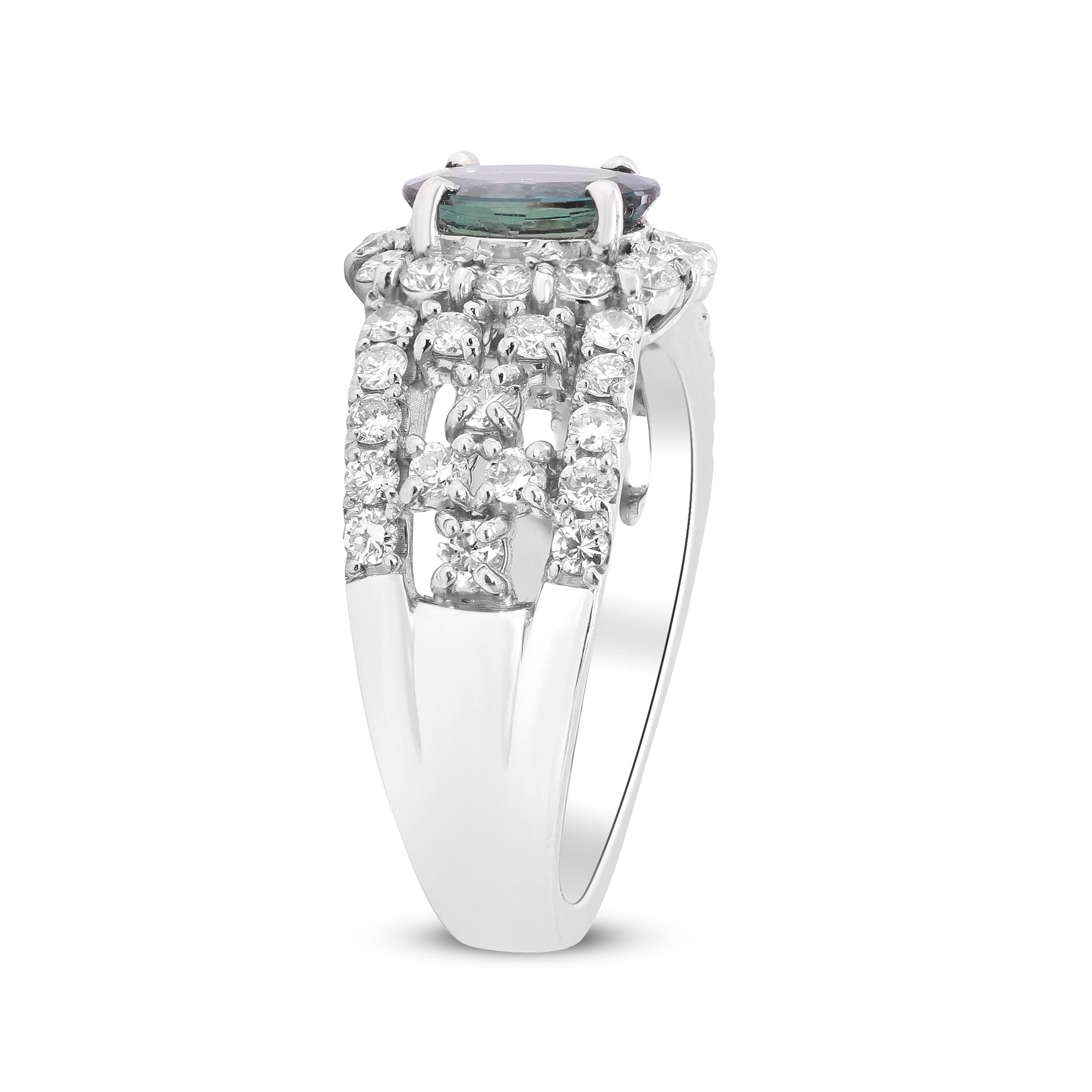 Love That Transforms with the Light – Platinum Alexandrite & Diamond Ring