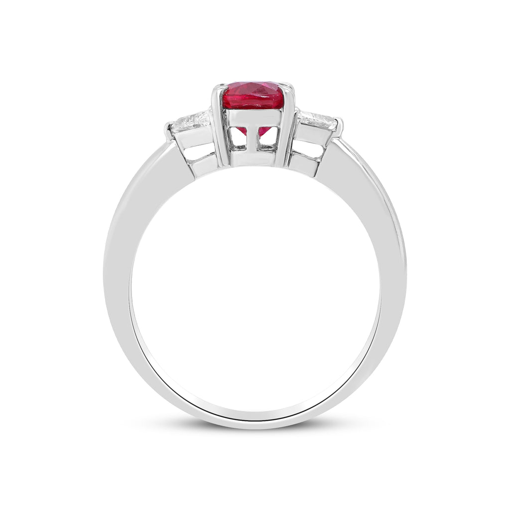 A Timeless Symbol of Passion – Platinum Ruby & Diamond Ring