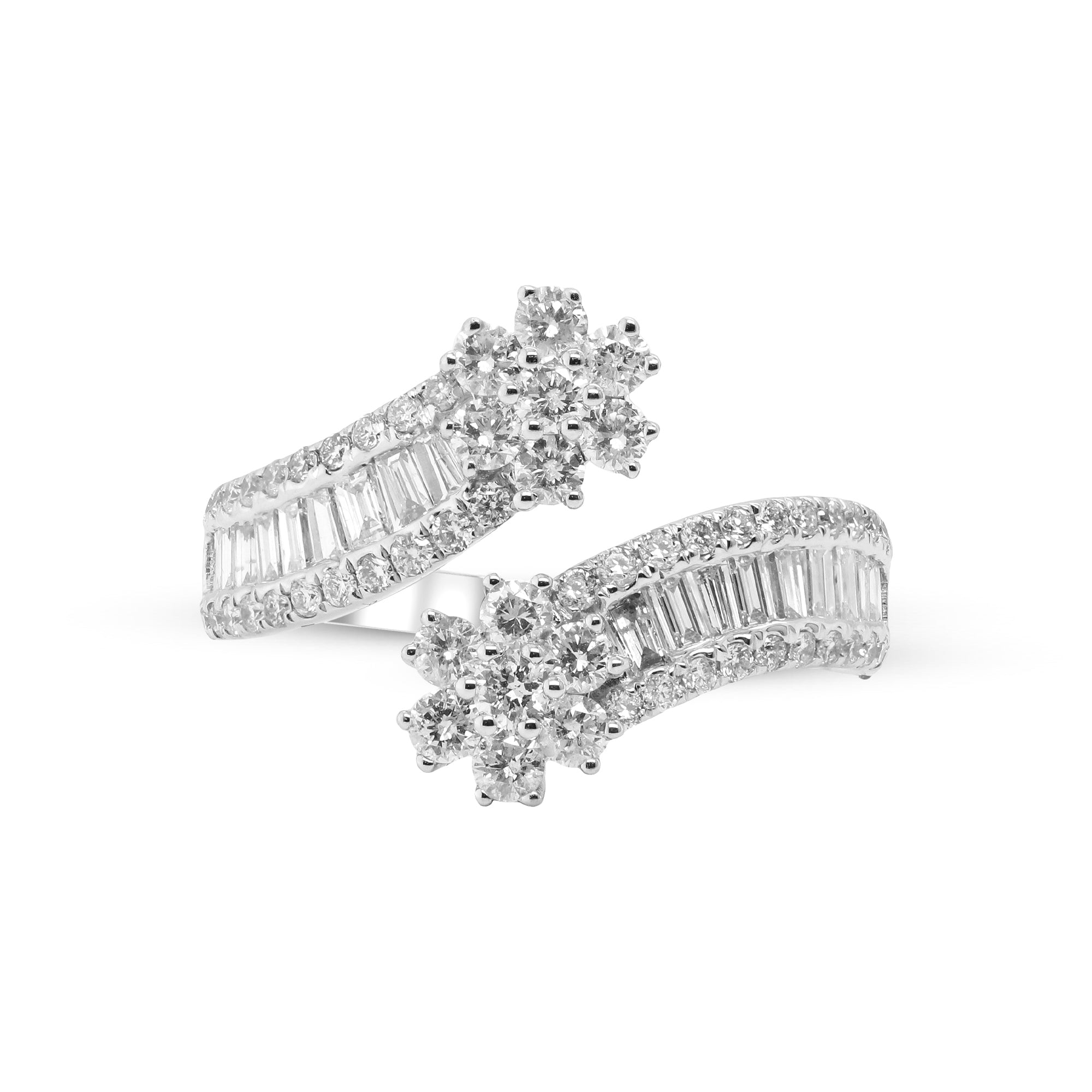 A Dance of Light and Devotion – 18K White Gold Diamond Ring