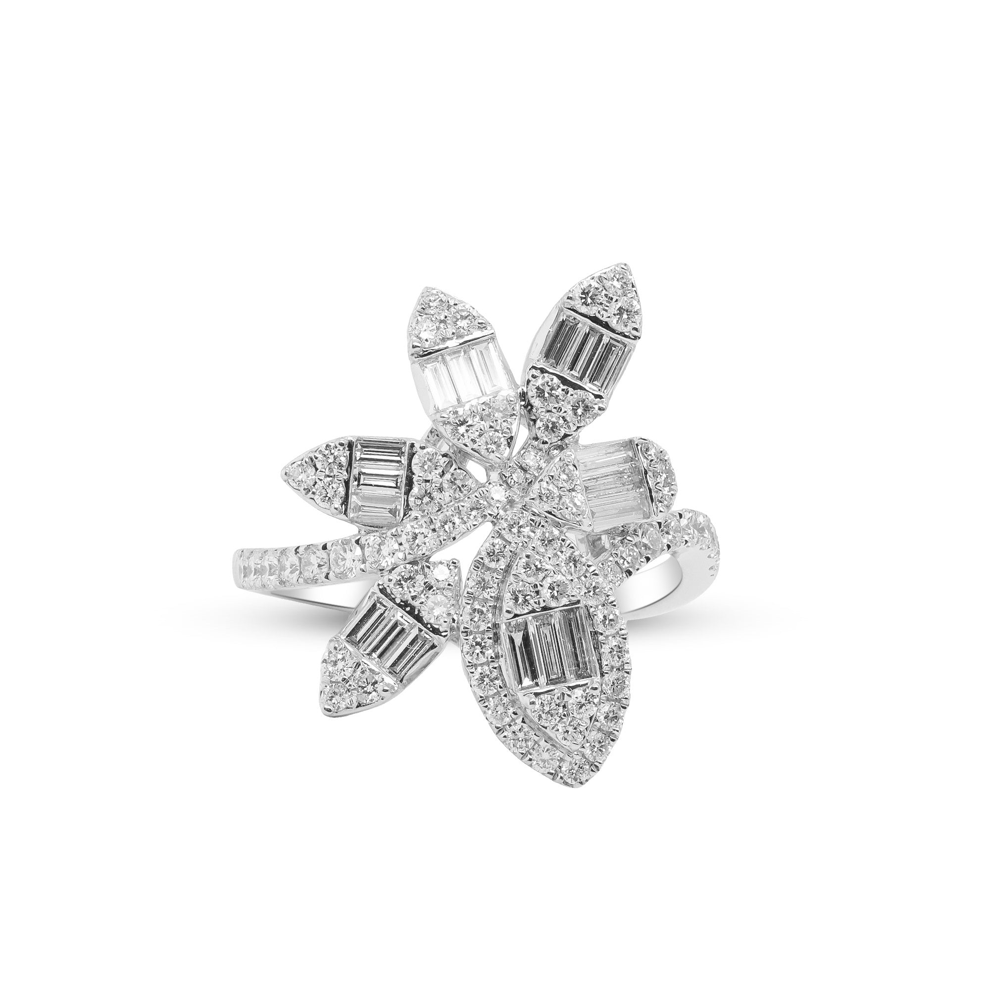 Where Elegance Flourishes – 18K White Gold Diamond Ring