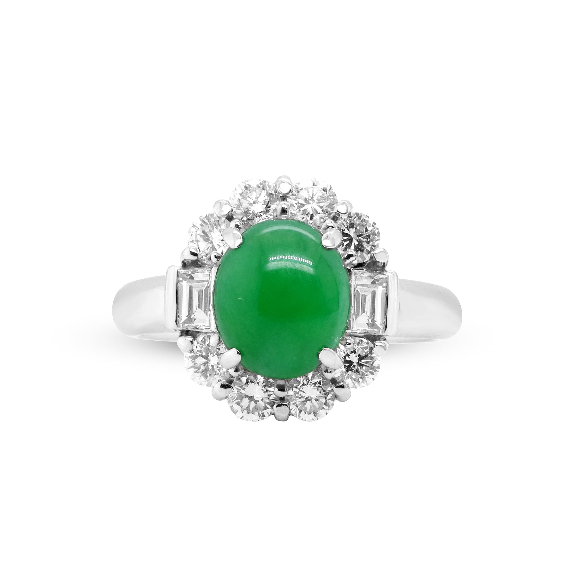 A Serenity Meant to Last – Platinum Jadeite & Diamond Ring