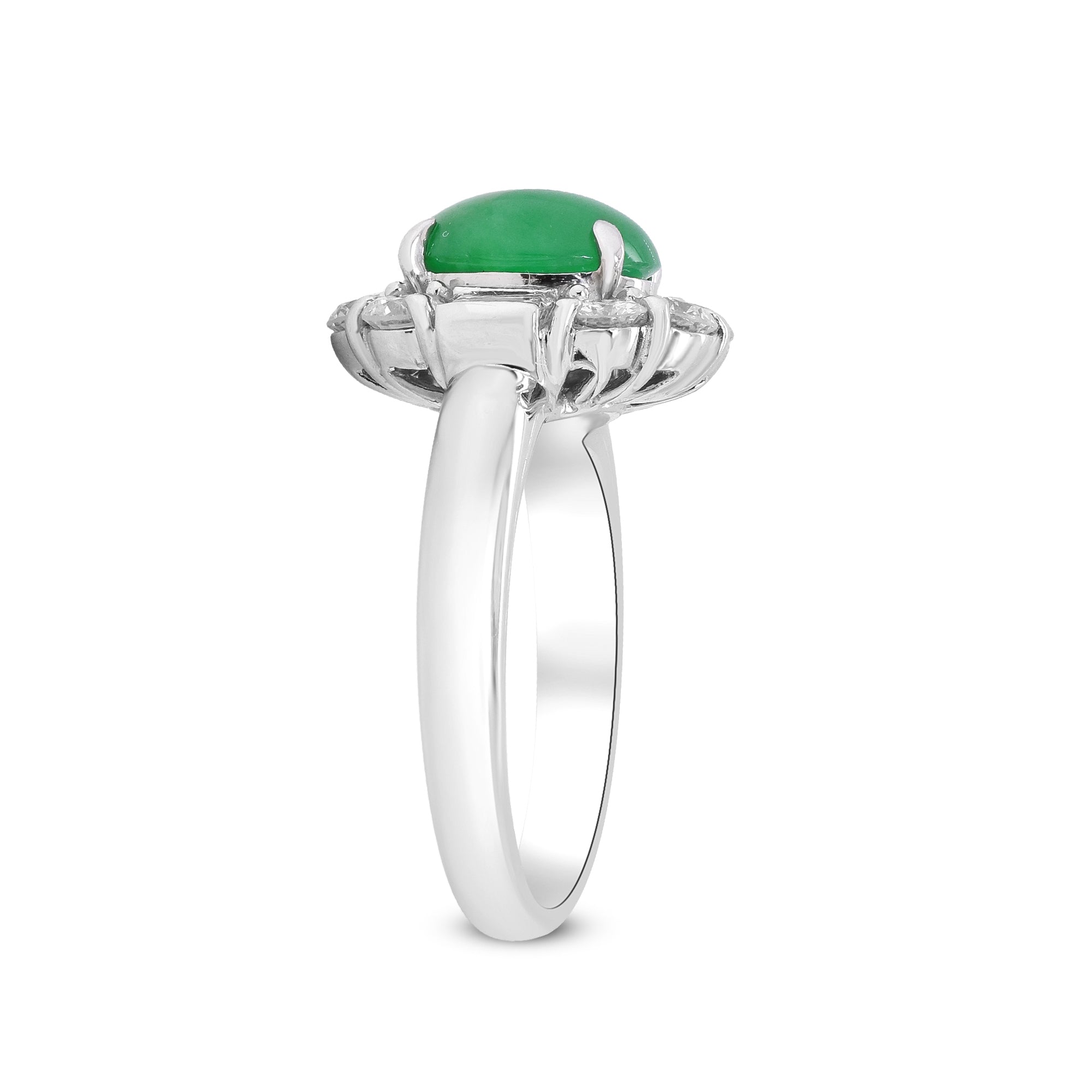 A Serenity Meant to Last – Platinum Jadeite & Diamond Ring