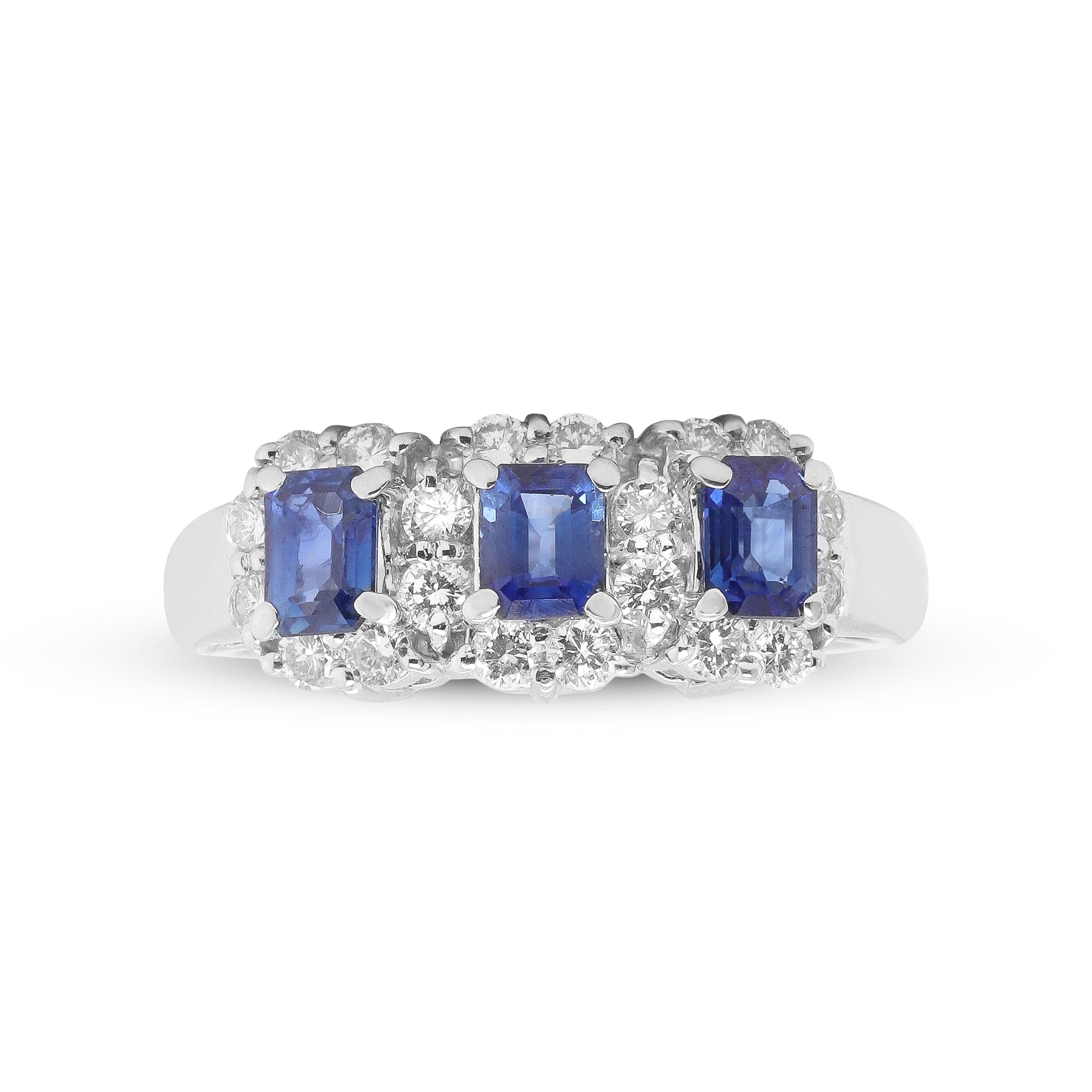A Promise in Three Chapters – Platinum Blue Sapphire & Diamond Ring