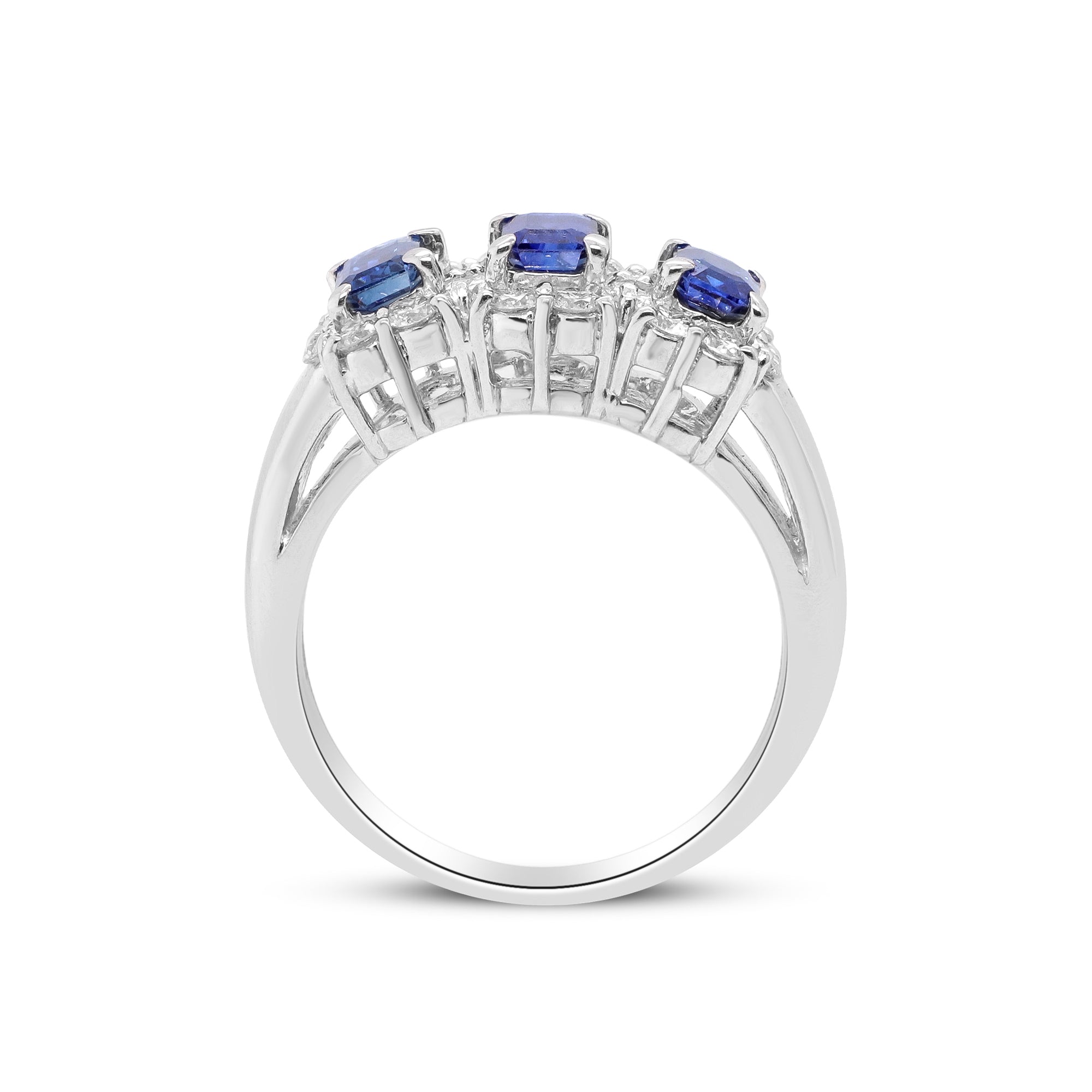 A Promise in Three Chapters – Platinum Blue Sapphire & Diamond Ring