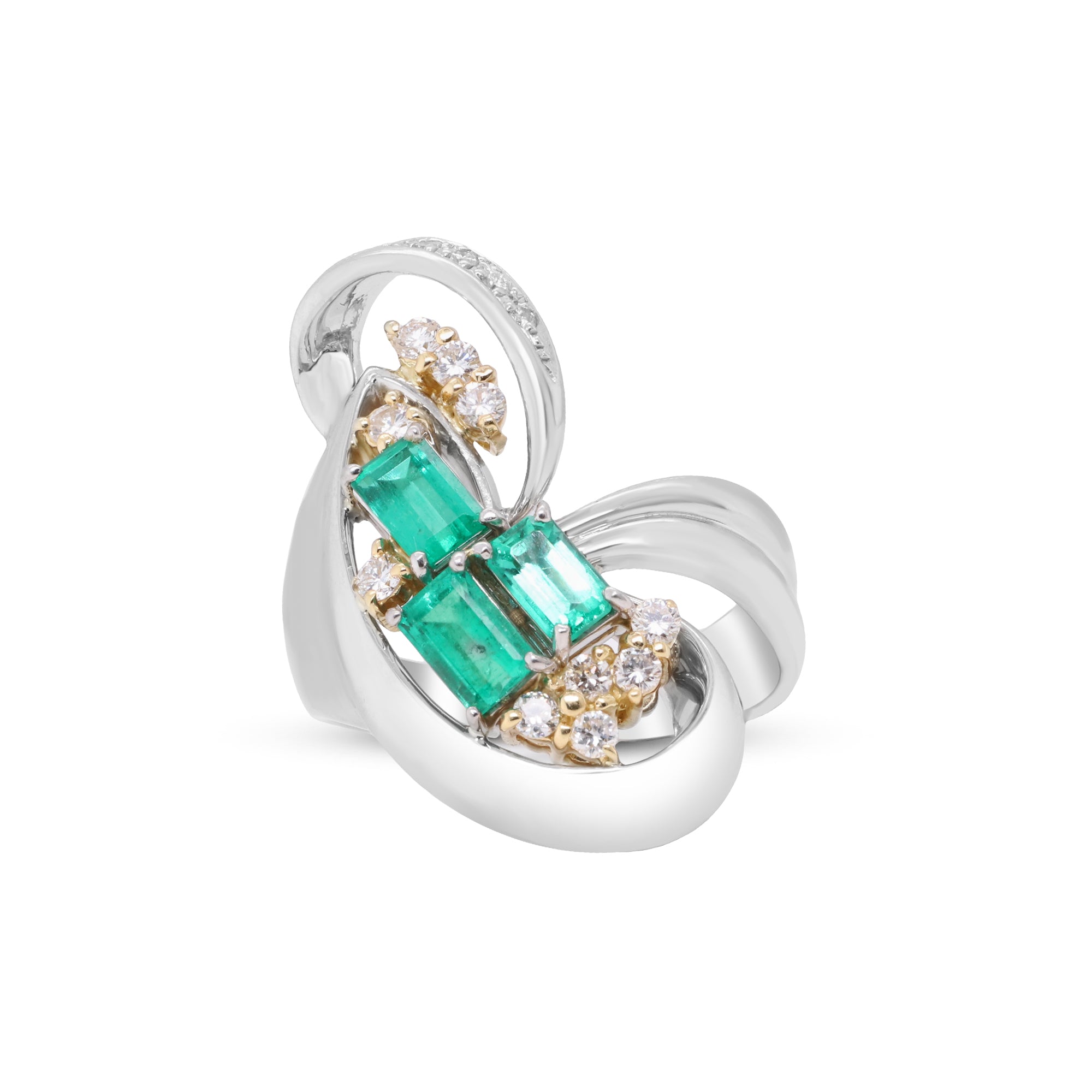 A Glance That Lasts Forever – Platinum and 18K Emerald & Diamond Ring