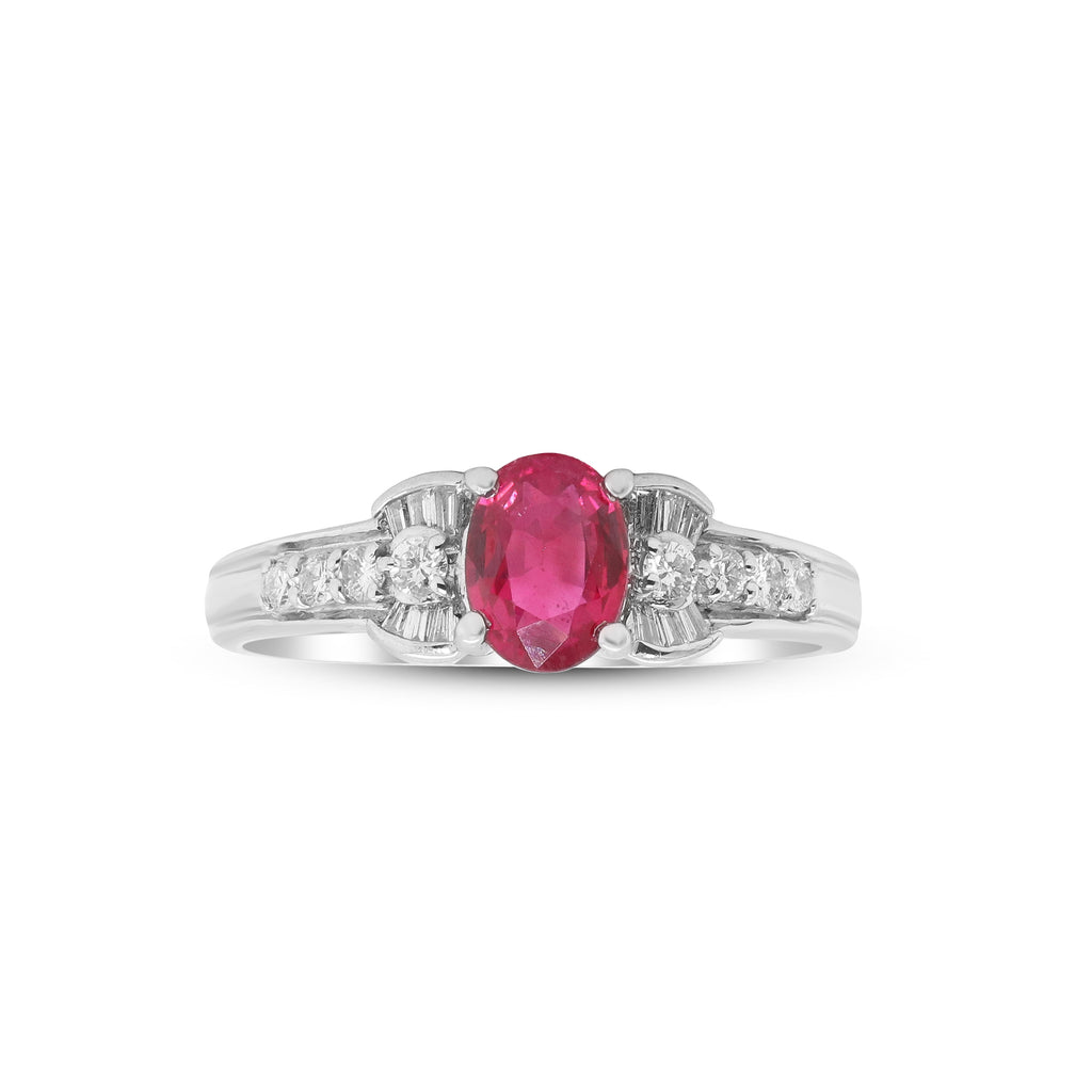 A Love Set in Flame – Platinum Ruby & Diamond Ring