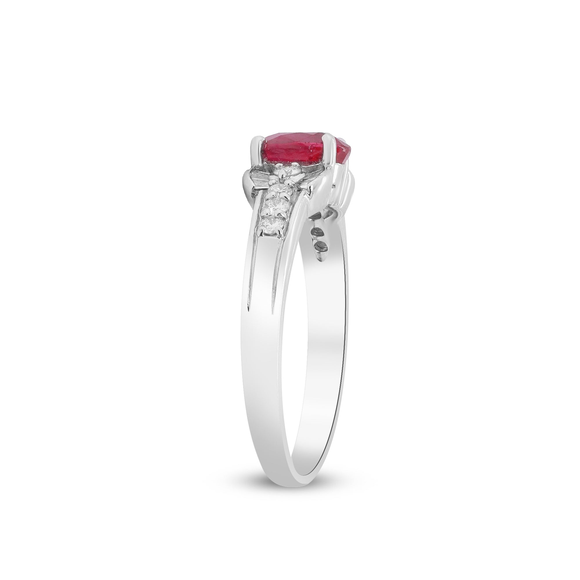 A Love Set in Flame – Platinum Ruby & Diamond Ring