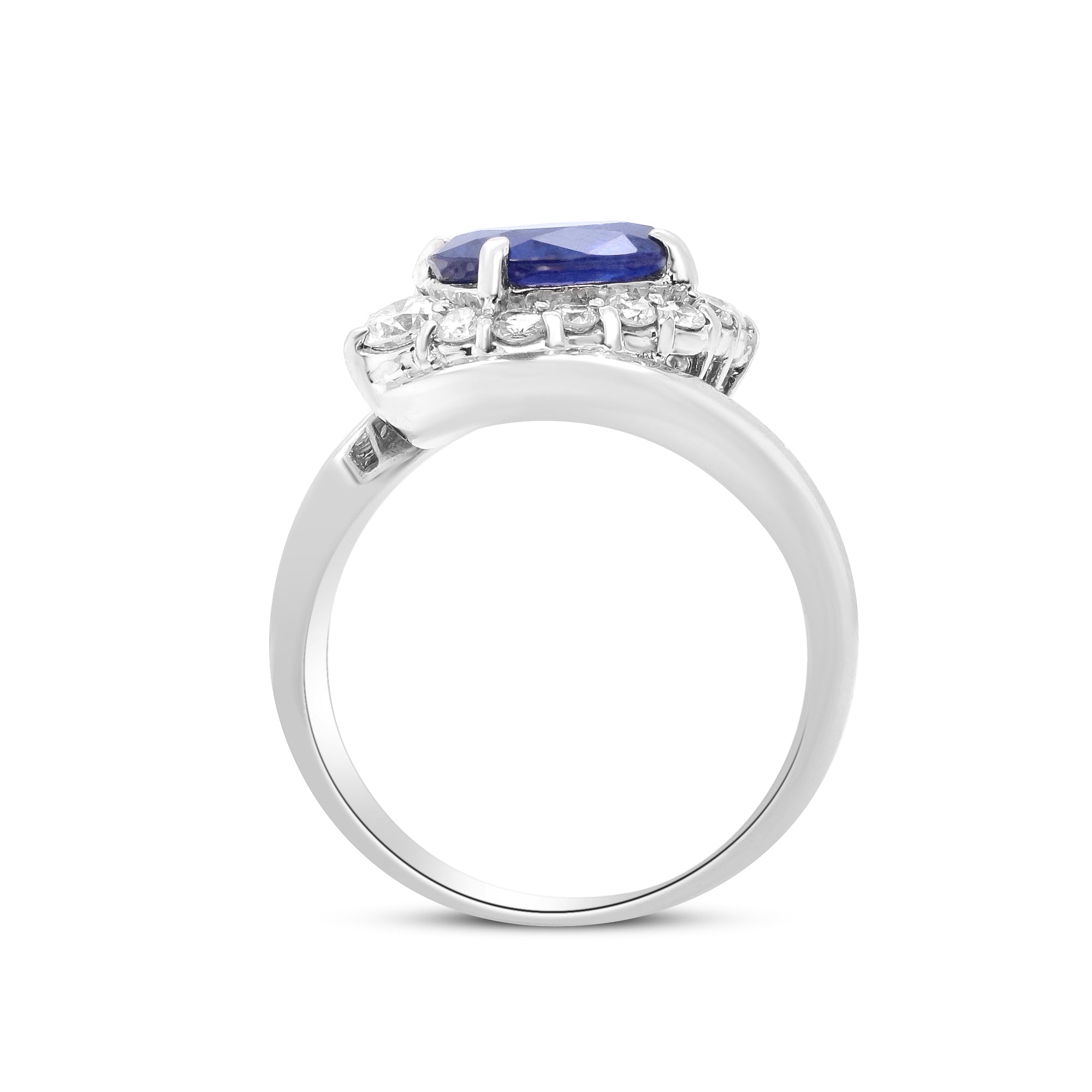 A Love Inscribed in Sapphire – Platinum Blue Sapphire & Diamond Ring