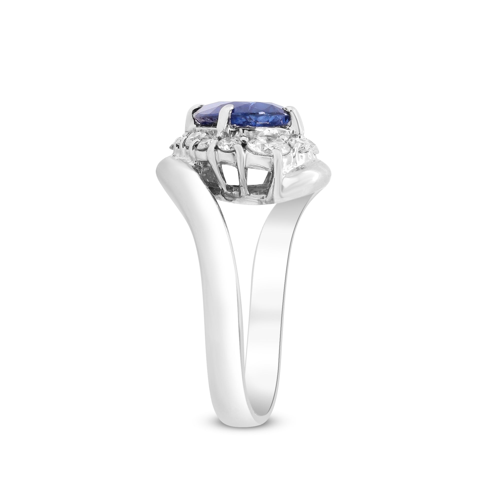 A Love Inscribed in Sapphire – Platinum Blue Sapphire & Diamond Ring