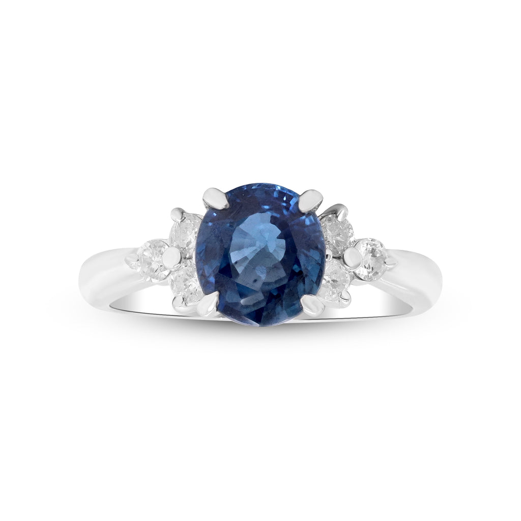 Eternal Midnight – Platinum Blue Sapphire & Diamond Ring