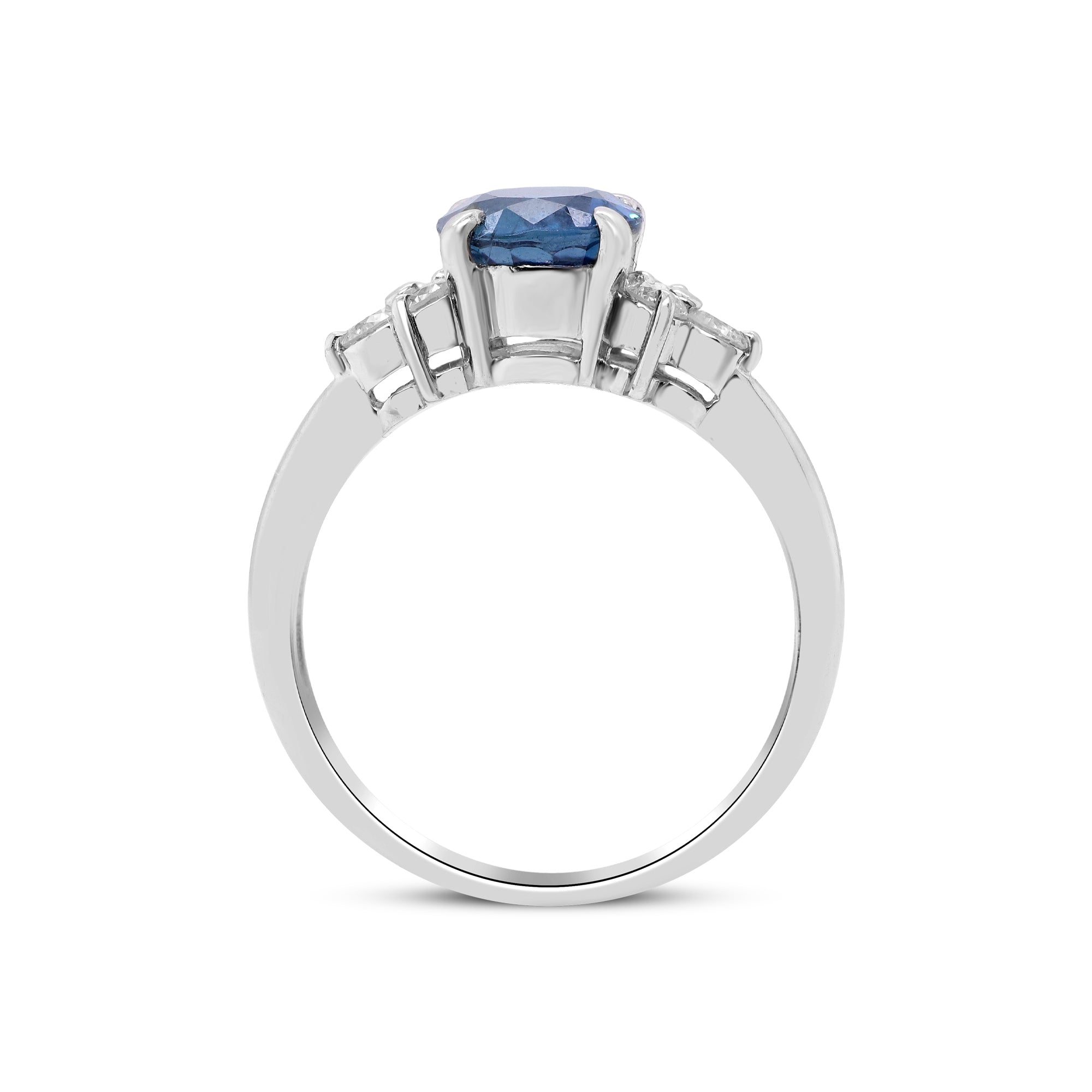Eternal Midnight – Platinum Blue Sapphire & Diamond Ring