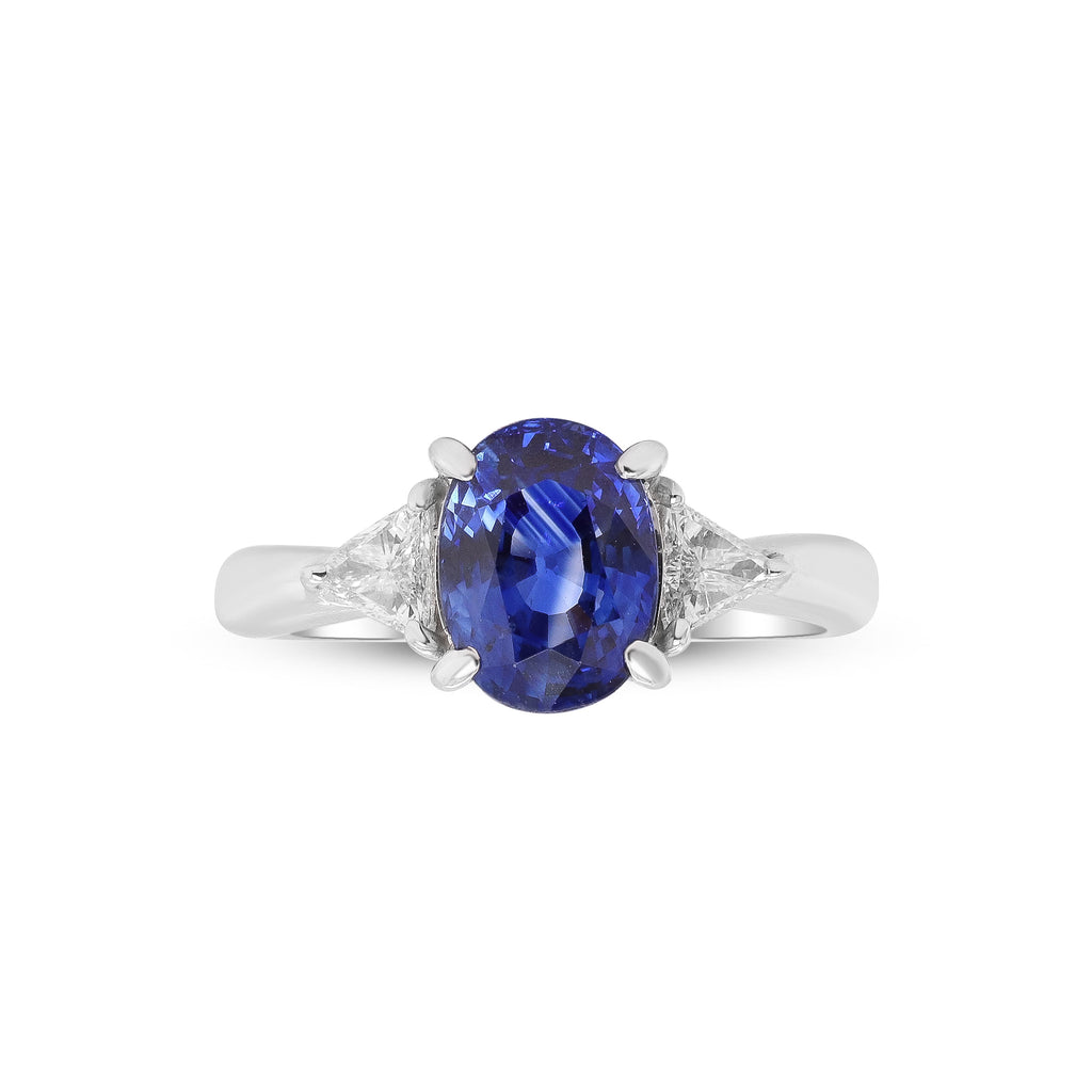 Midnight Promise – Platinum Blue Sapphire & Diamond Ring
