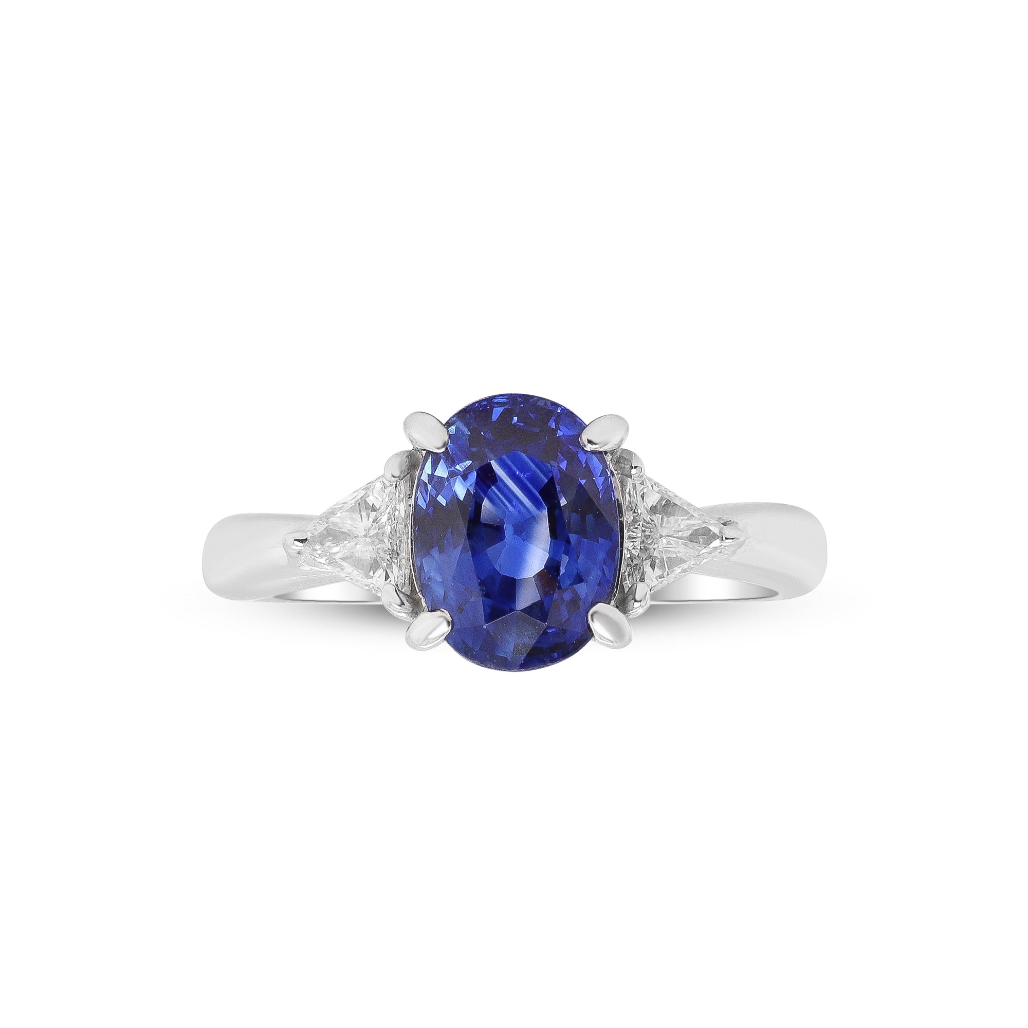 Midnight Promise – Platinum Blue Sapphire & Diamond Ring