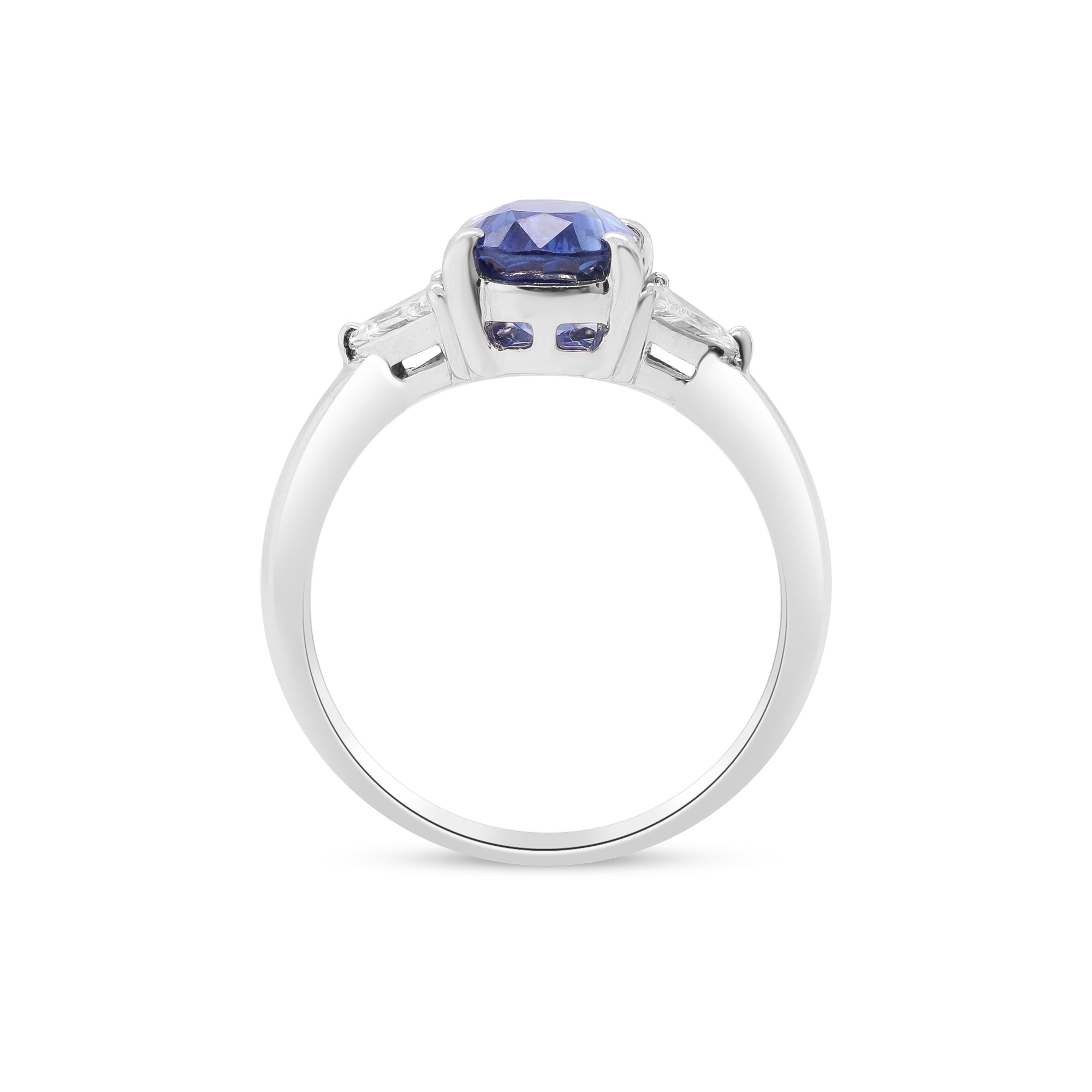 Midnight Promise – Platinum Blue Sapphire & Diamond Ring