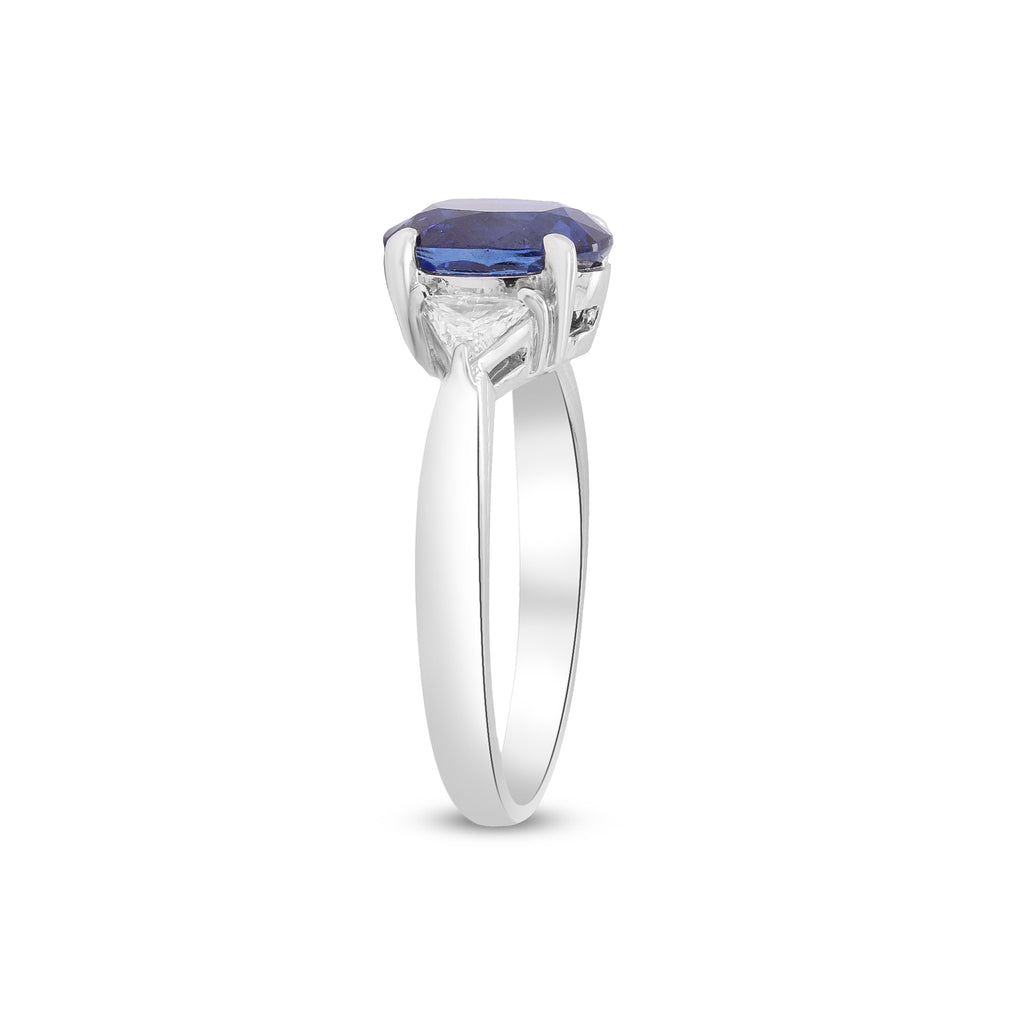Midnight Promise – Platinum Blue Sapphire & Diamond Ring