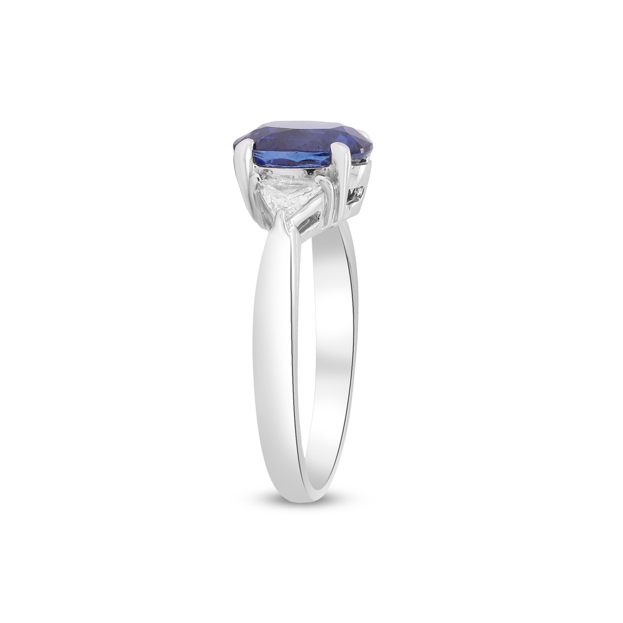 Midnight Promise – Platinum Blue Sapphire & Diamond Ring