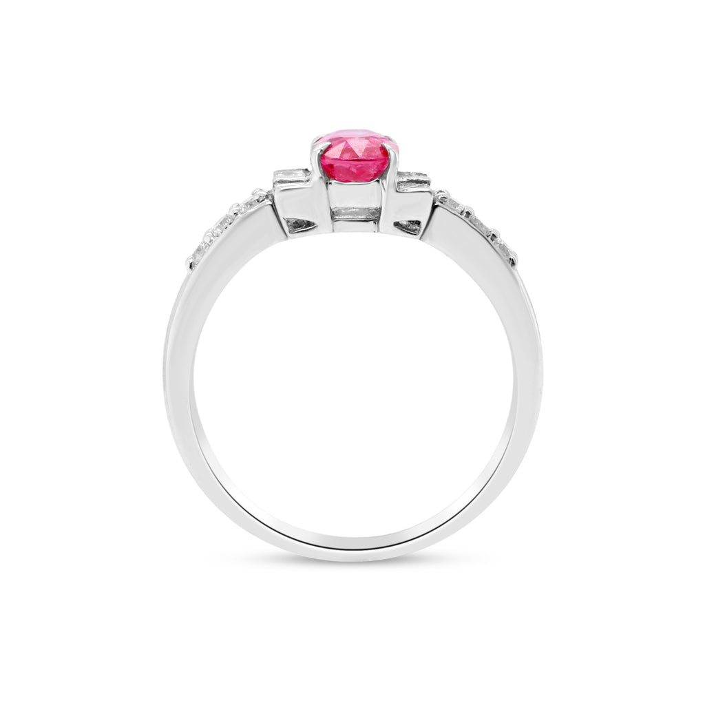 Burning Bright – Platinum Ruby & Diamond Ring