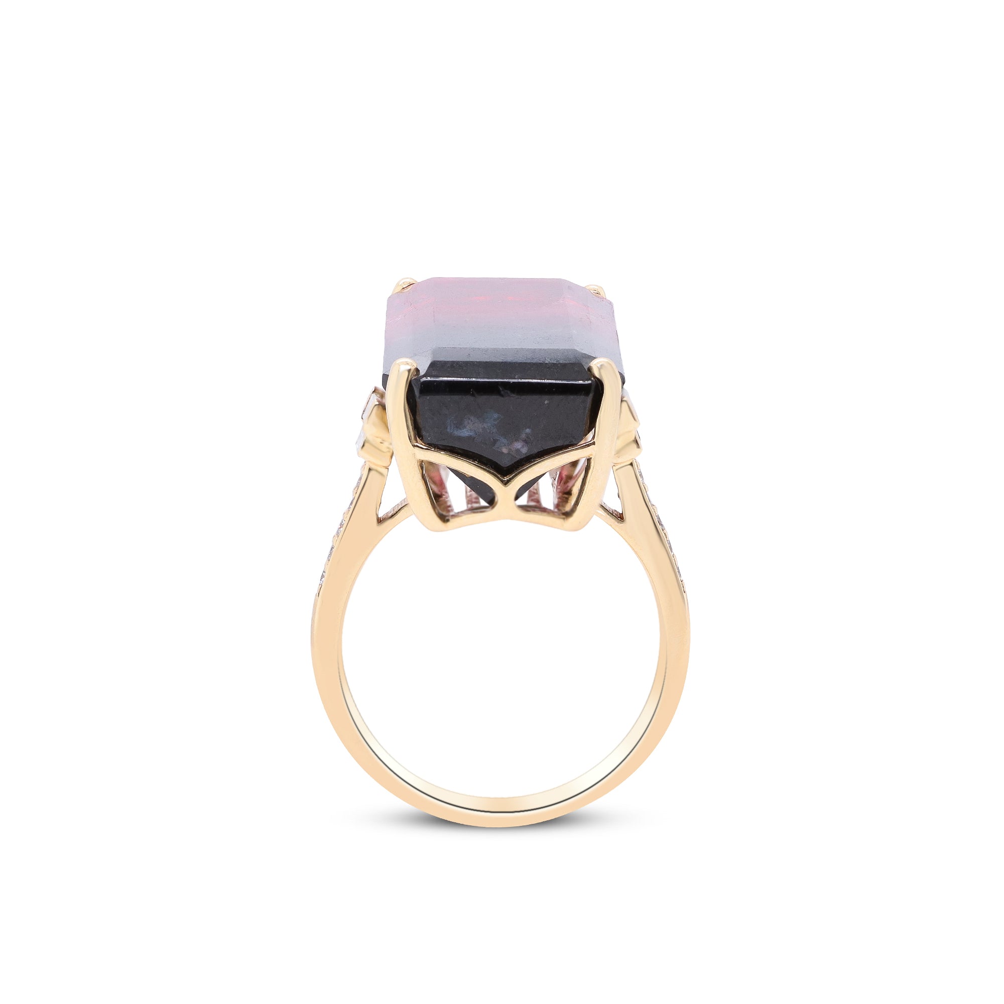 Where Day Meets Dusk – 14K Yellow Gold Bi-Color Tourmaline Ring