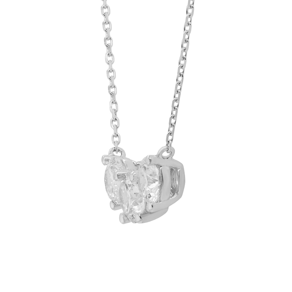 Three Times the Love – 18K White Gold Diamond Necklace