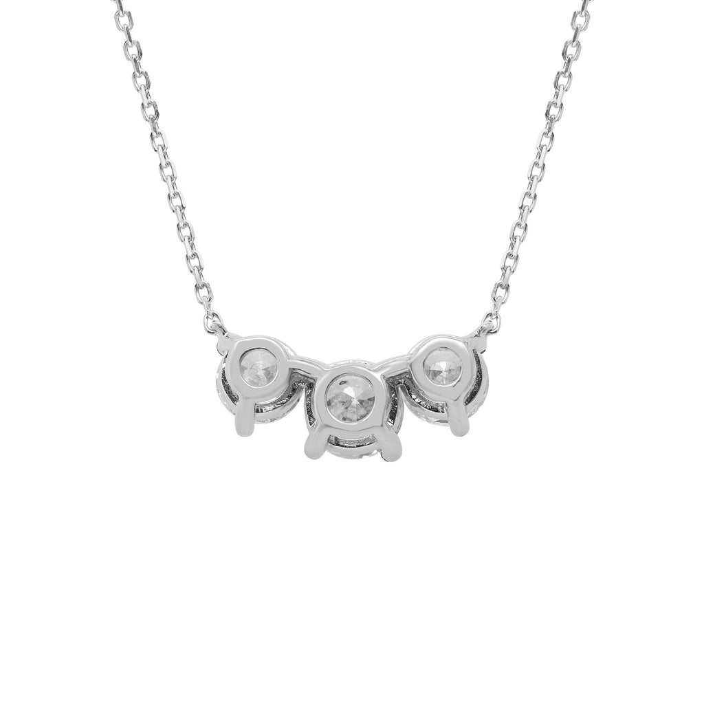 Three Times the Love – 18K White Gold Diamond Necklace