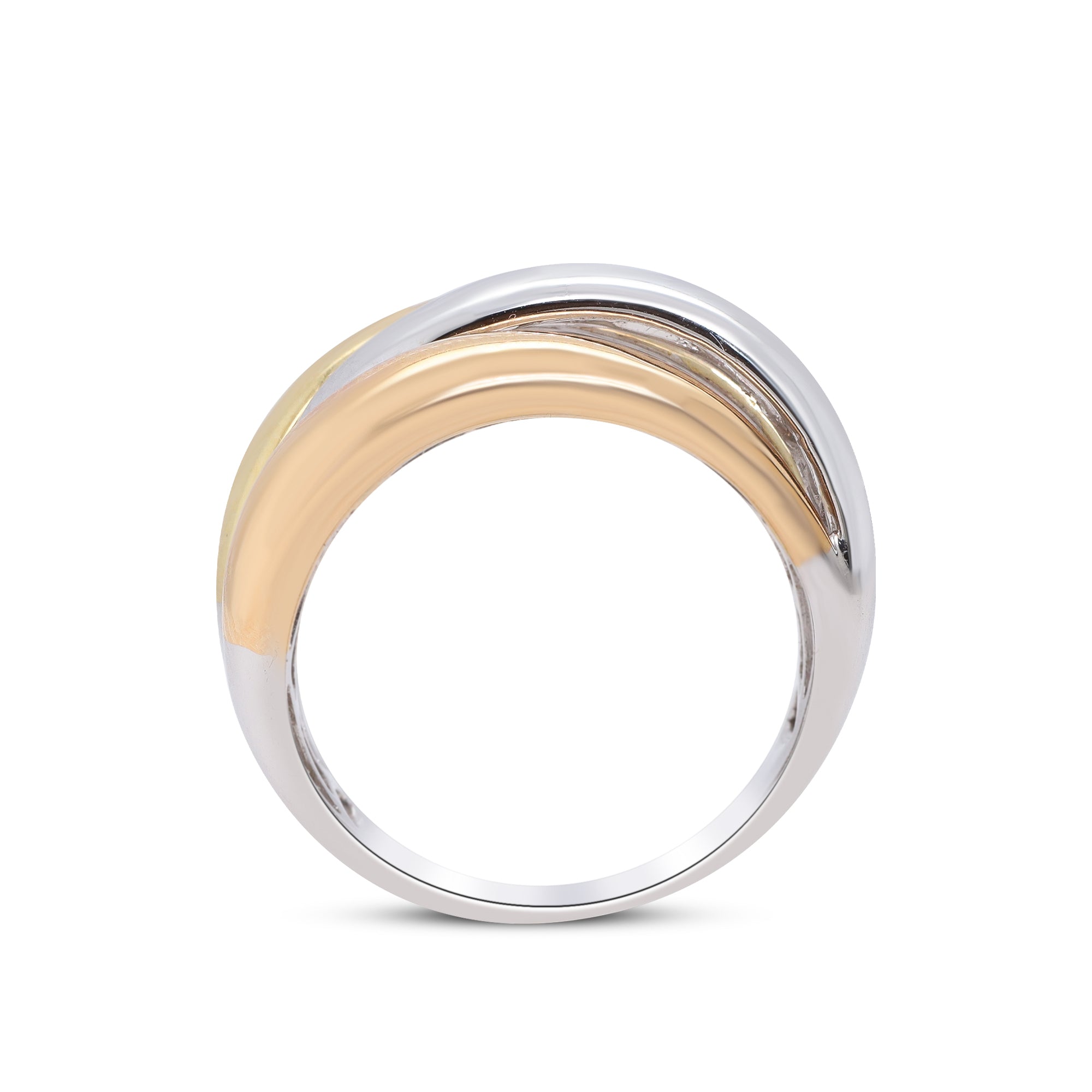 Entwined in Elegance – 18K Three-Tone Gold Ring