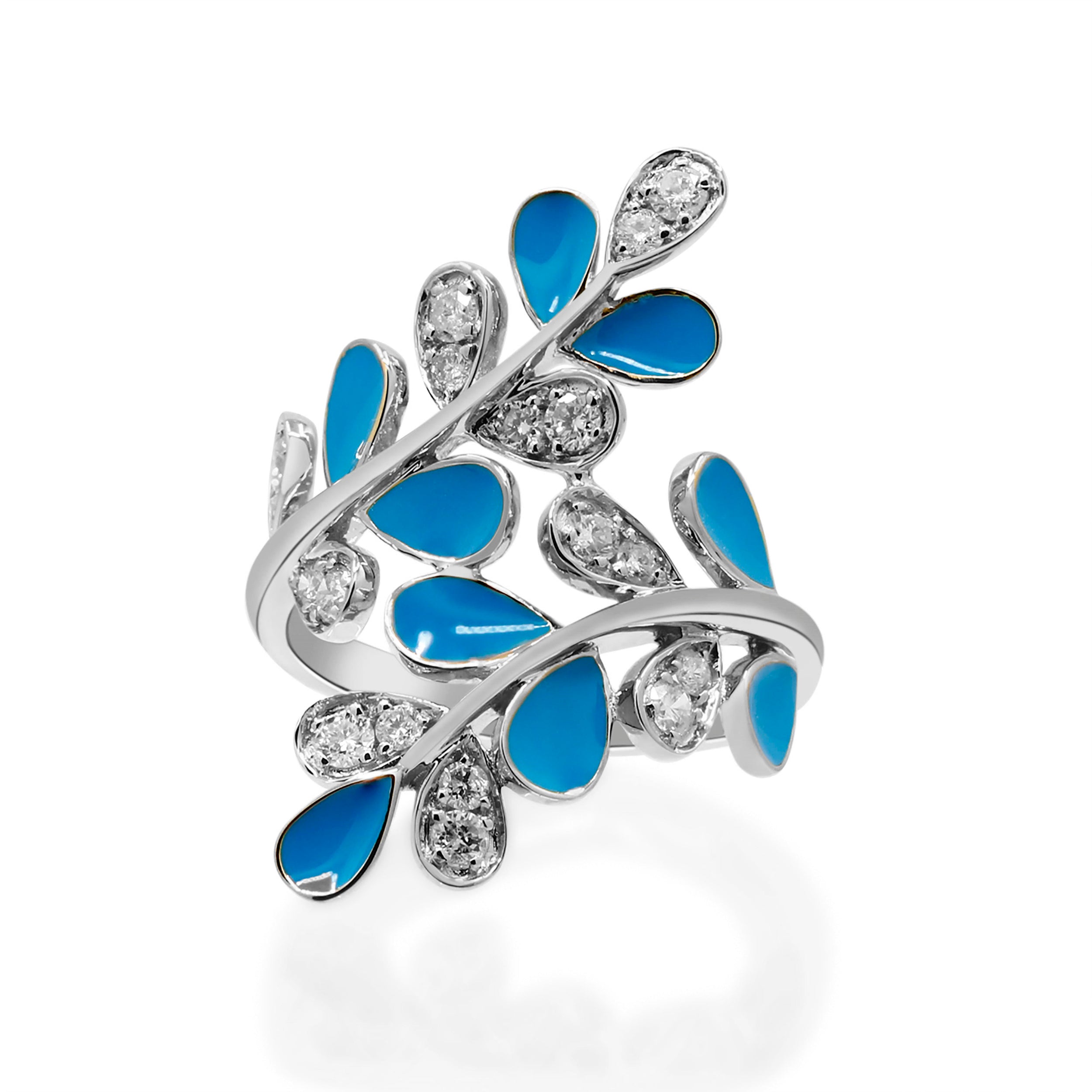 Nature's Whispers – 18K White Gold Diamond Ring