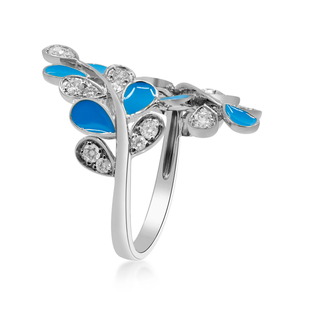 Nature's Whispers – 18K White Gold Diamond Ring