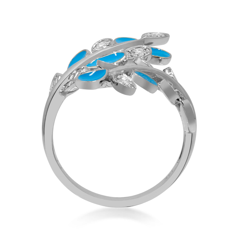 Nature's Whispers – 18K White Gold Diamond Ring