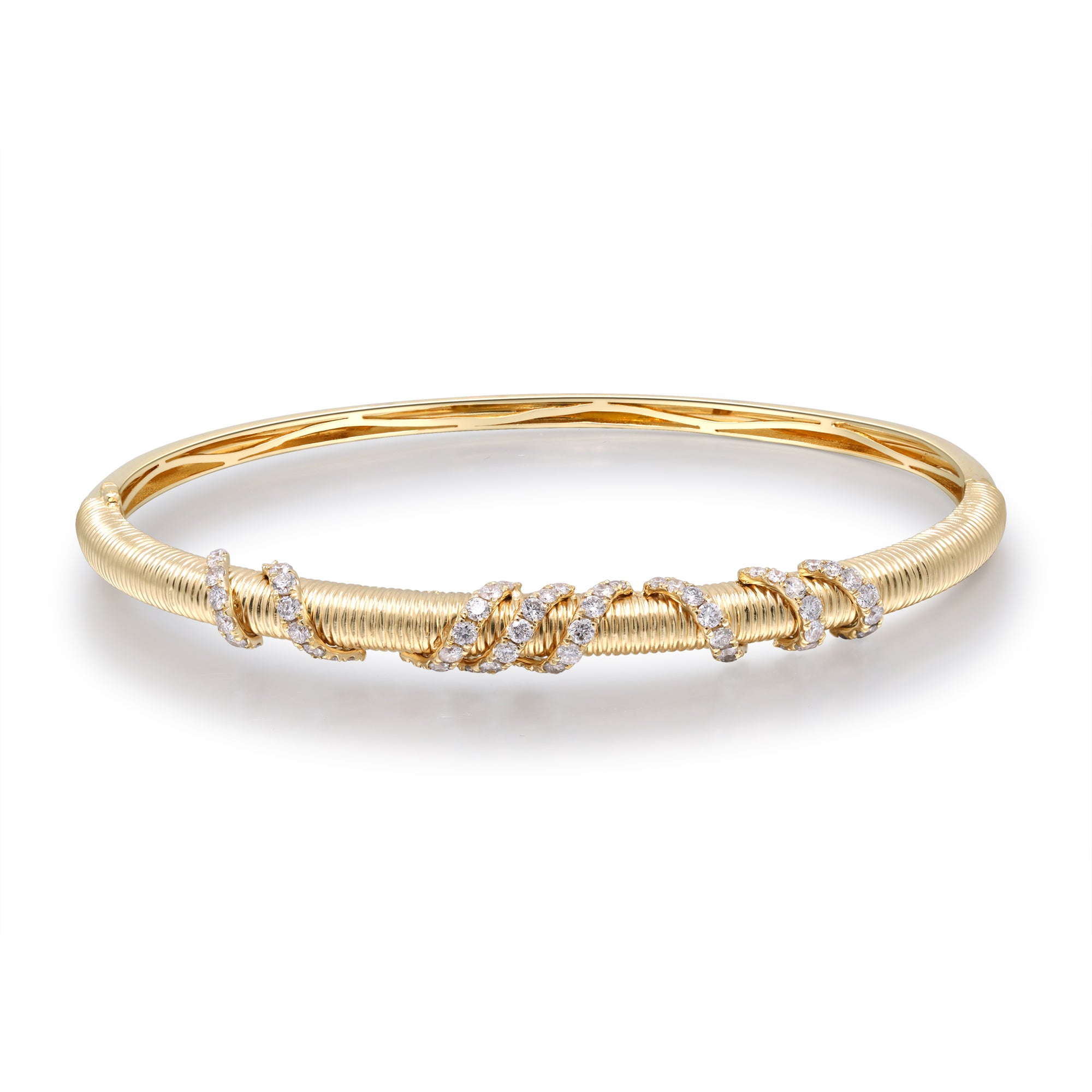 Golden Vows – 14K Yellow Gold Diamond Bangle