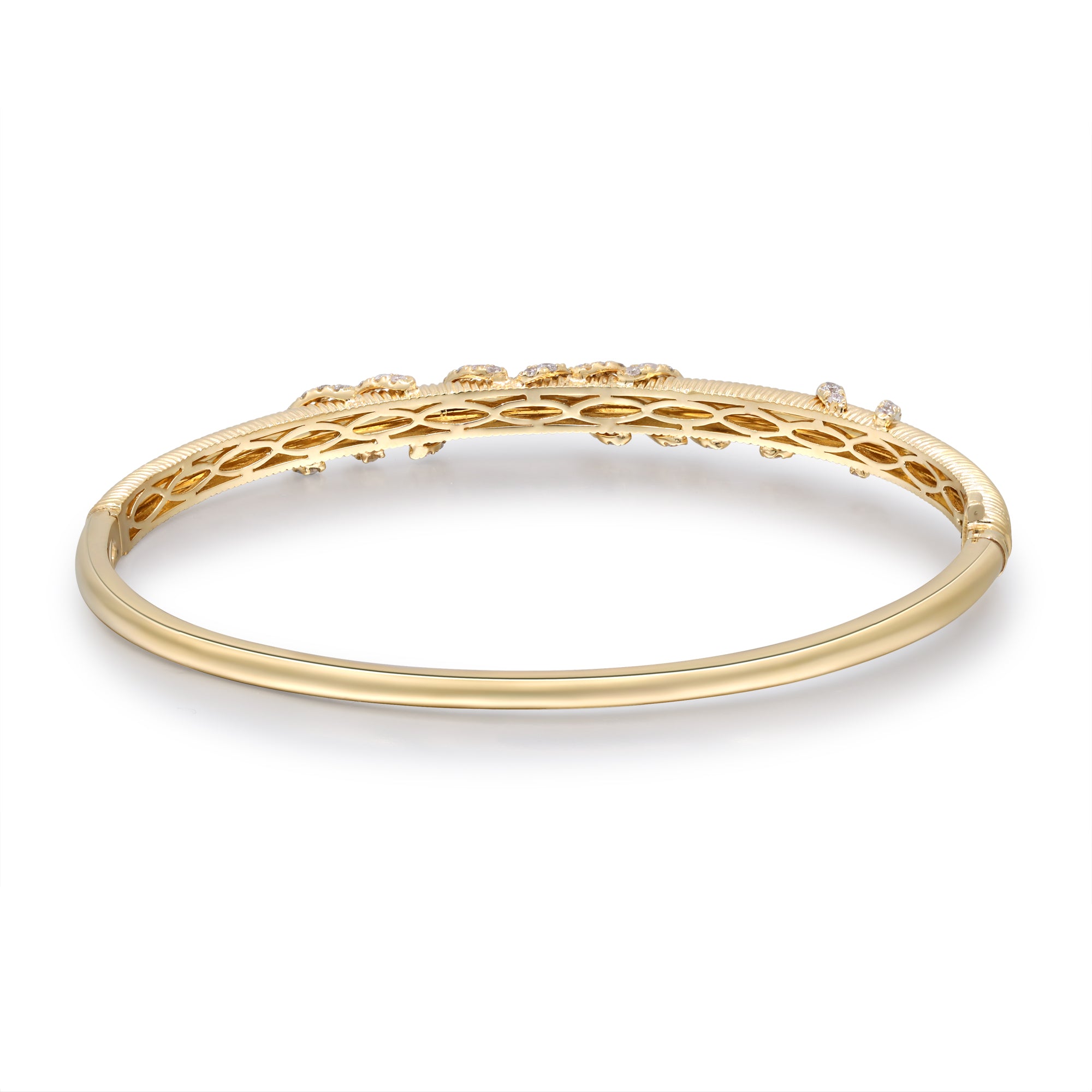 Golden Vows – 14K Yellow Gold Diamond Bangle