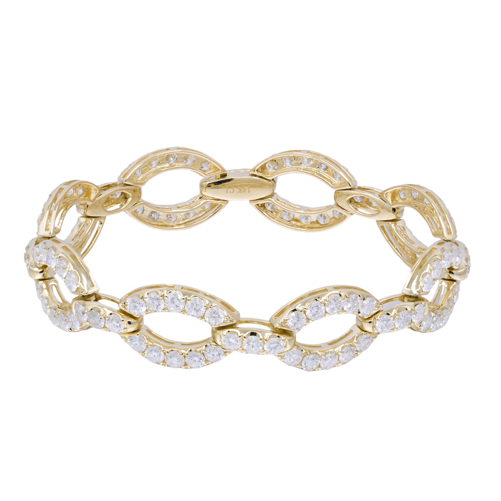 A Radiant Expression of Love – 14K Yellow Gold Diamond Bracelet